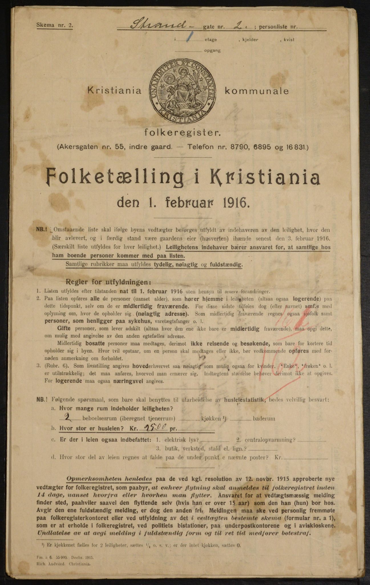 OBA, Municipal Census 1916 for Kristiania, 1916, p. 106461