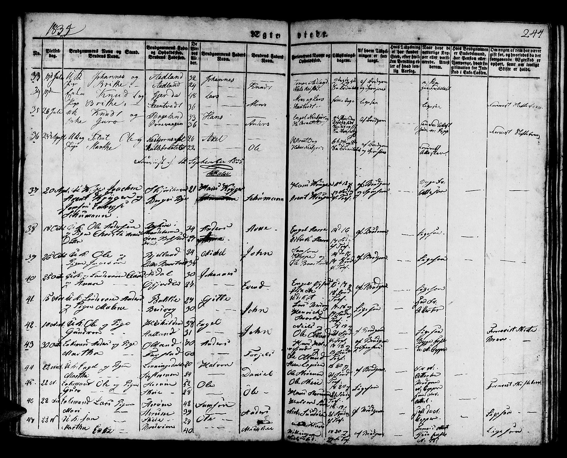 Os sokneprestembete, AV/SAB-A-99929: Parish register (official) no. A 14, 1826-1839, p. 244