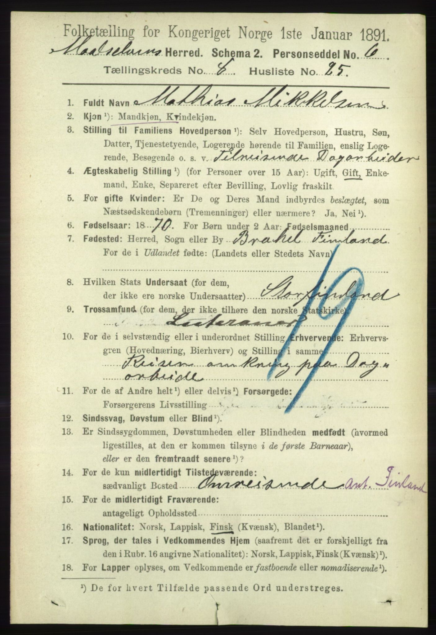 RA, 1891 census for 1924 Målselv, 1891, p. 2701