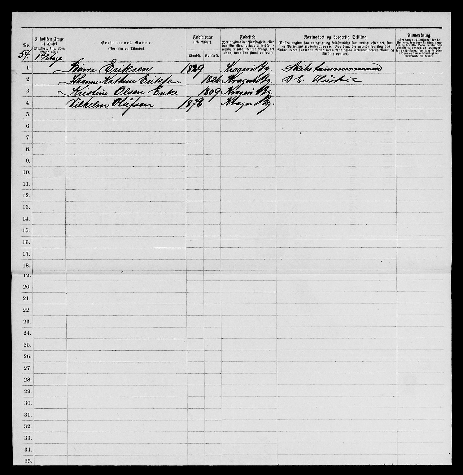 SAKO, 1885 census for 0801 Kragerø, 1885, p. 764