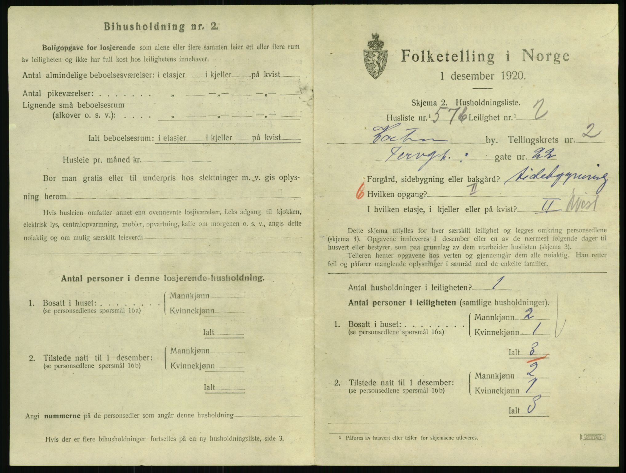 SAKO, 1920 census for Horten, 1920, p. 3541