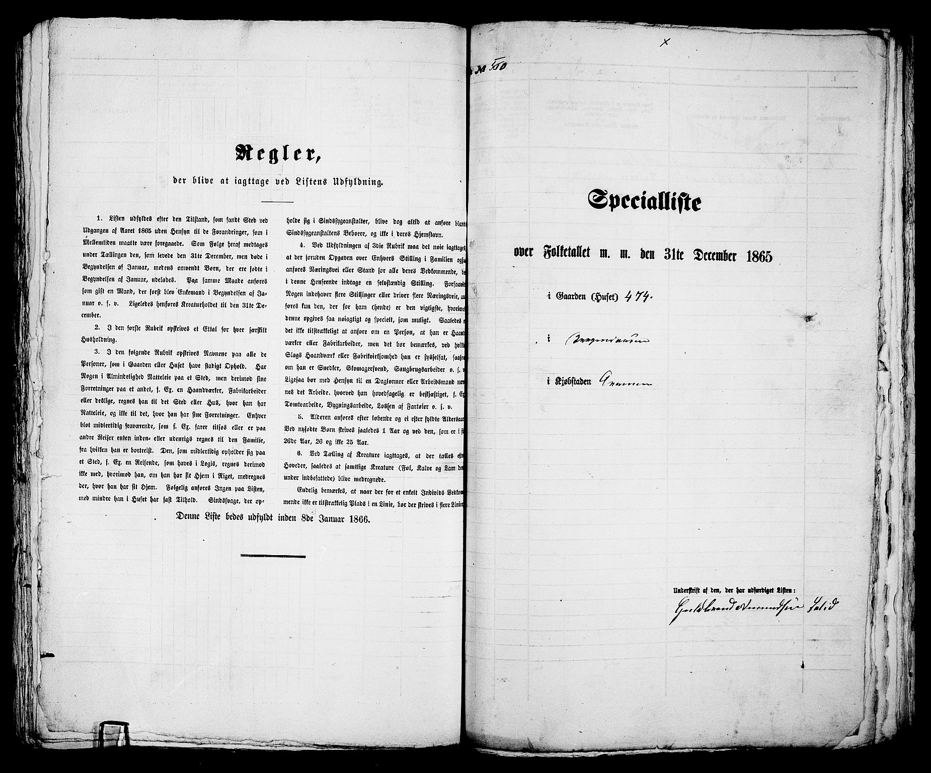 RA, 1865 census for Bragernes in Drammen, 1865, p. 1165