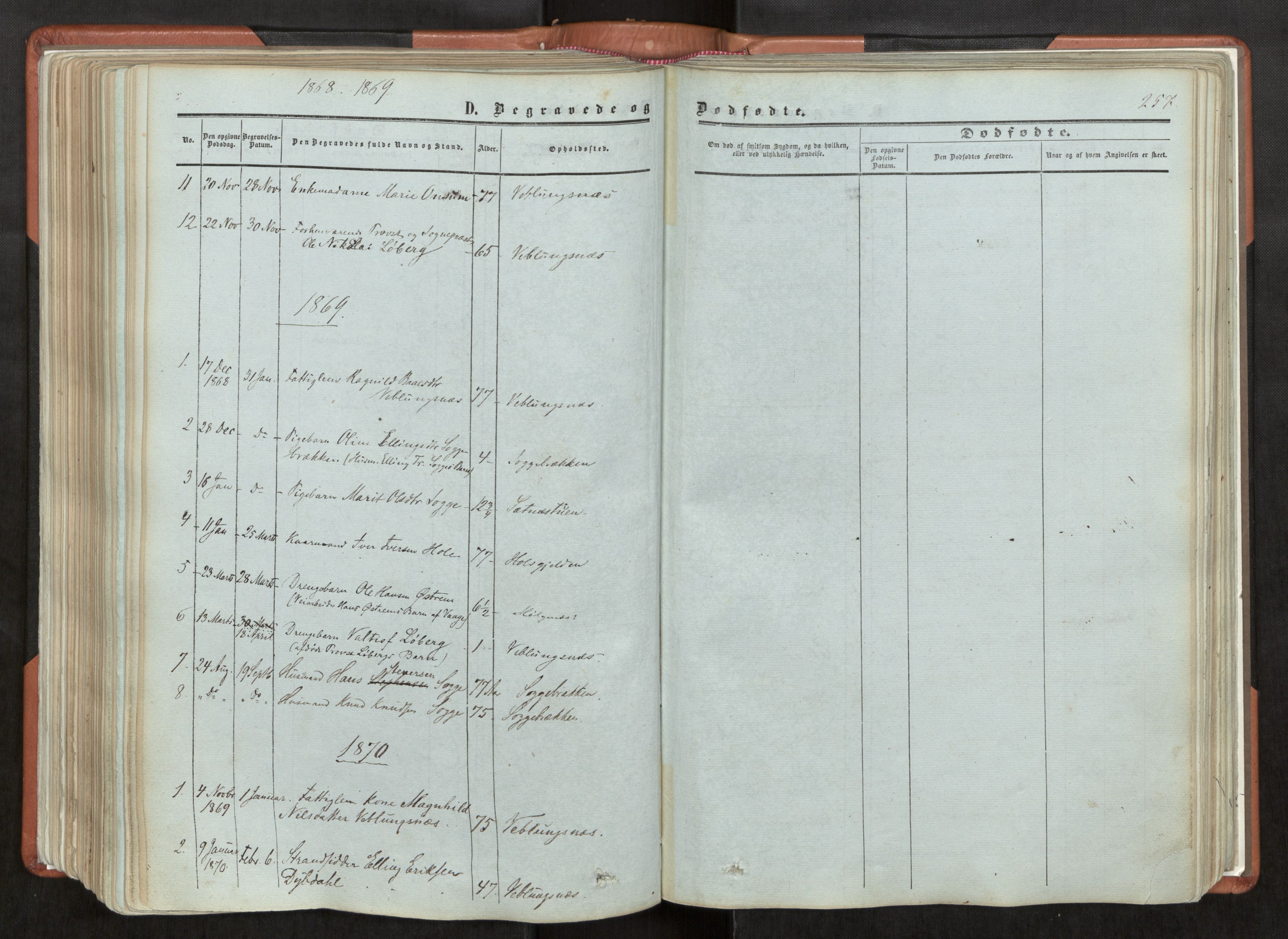 Ministerialprotokoller, klokkerbøker og fødselsregistre - Møre og Romsdal, AV/SAT-A-1454/544/L0572: Parish register (official) no. 544A05, 1854-1886, p. 257