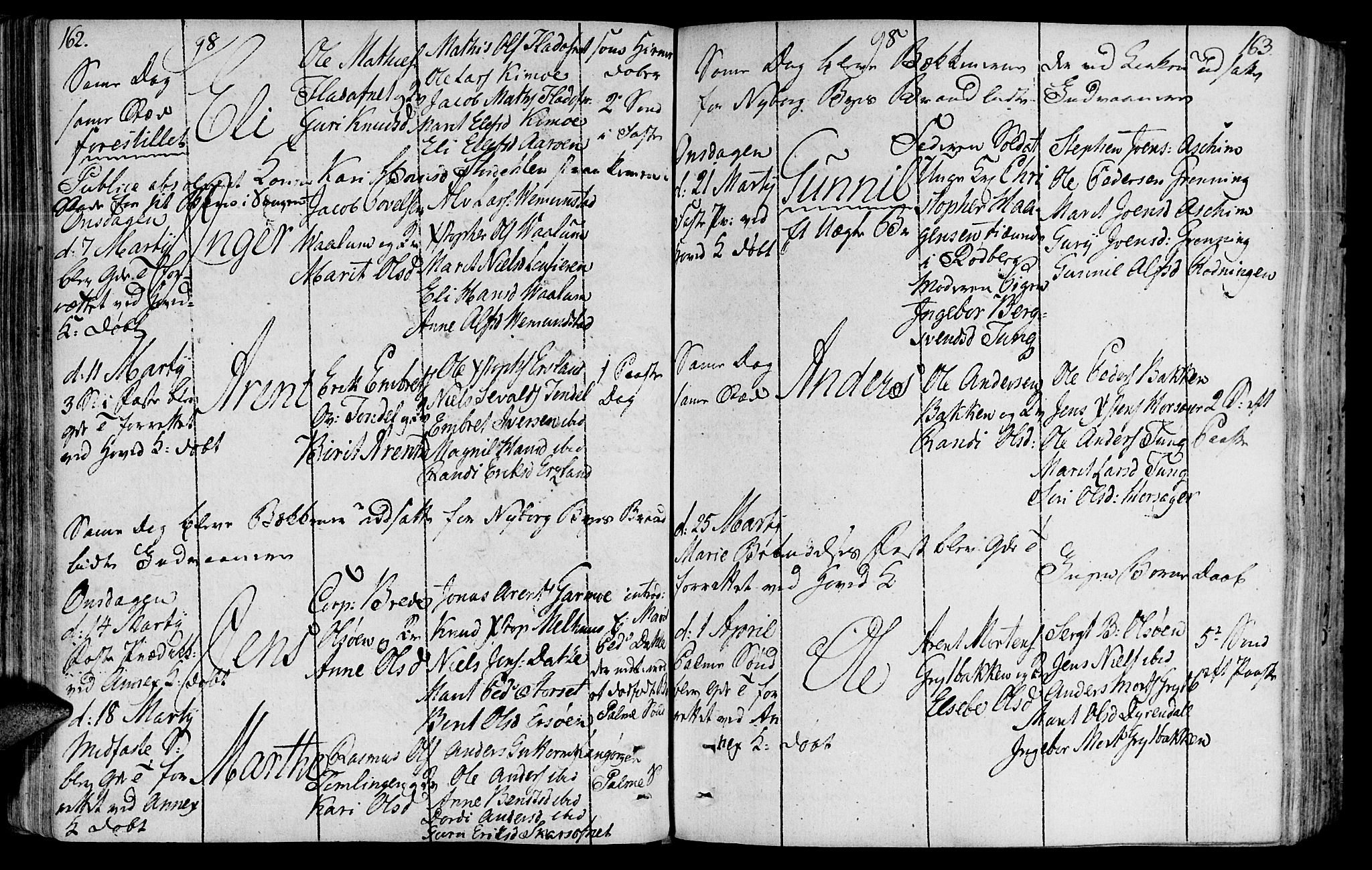 Ministerialprotokoller, klokkerbøker og fødselsregistre - Sør-Trøndelag, AV/SAT-A-1456/646/L0606: Parish register (official) no. 646A04, 1791-1805, p. 162-163