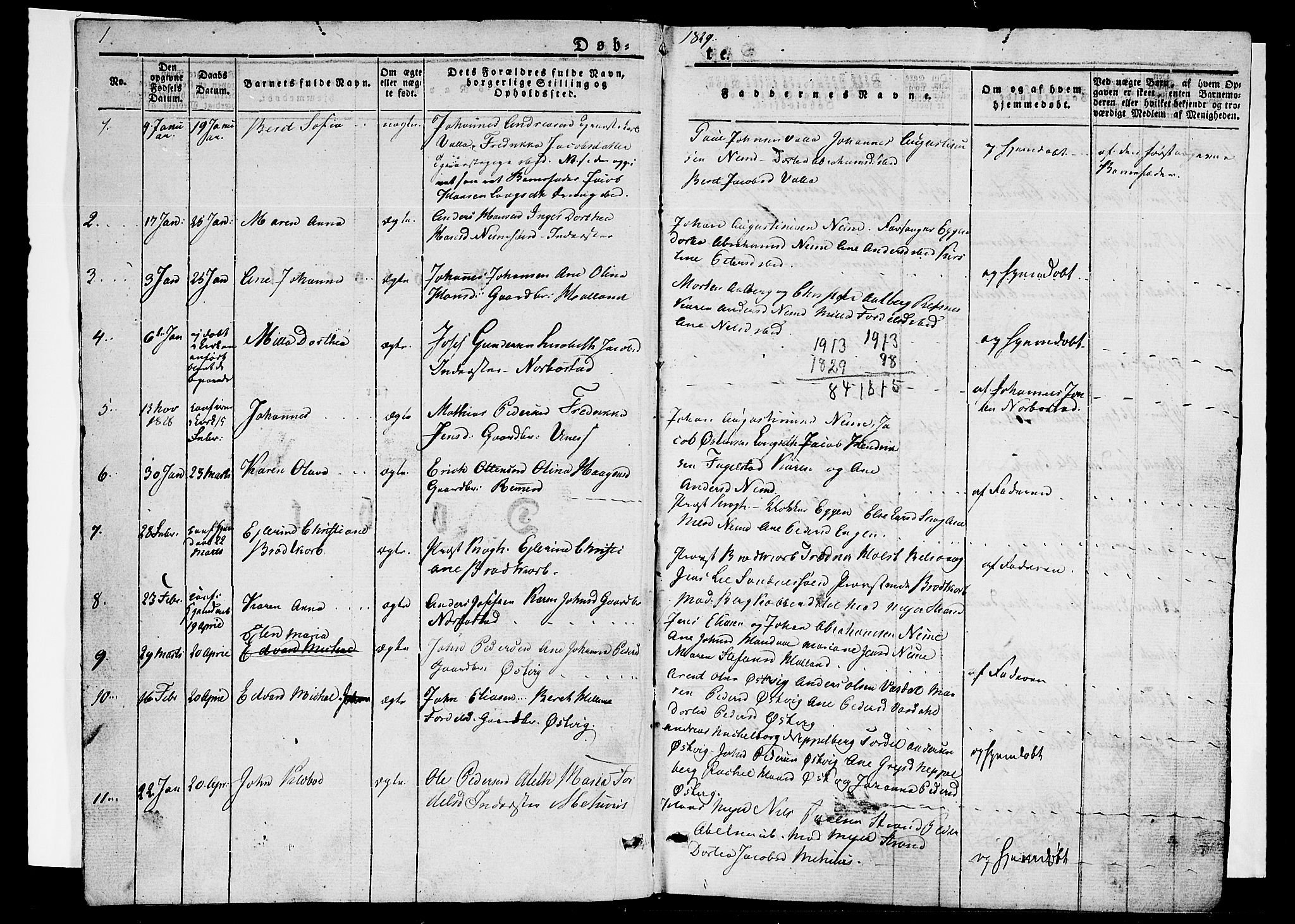 Ministerialprotokoller, klokkerbøker og fødselsregistre - Nordland, SAT/A-1459/838/L0548: Parish register (official) no. 838A06, 1829-1839, p. 1-2