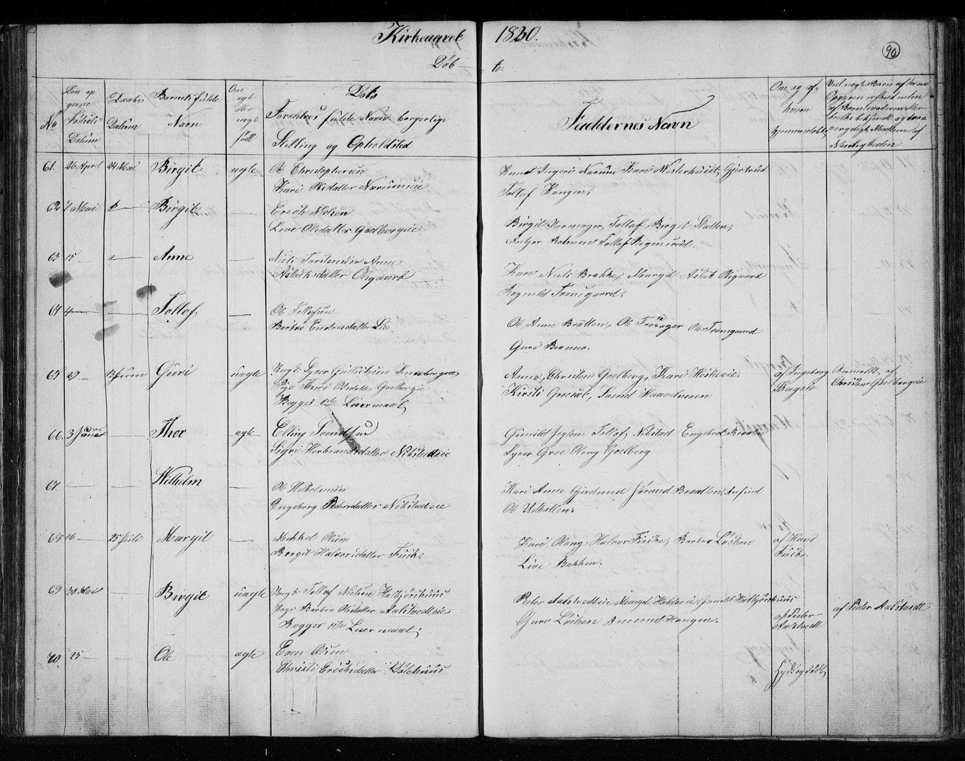 Gol kirkebøker, AV/SAKO-A-226/F/Fa/L0001: Parish register (official) no. I 1, 1821-1837, p. 90