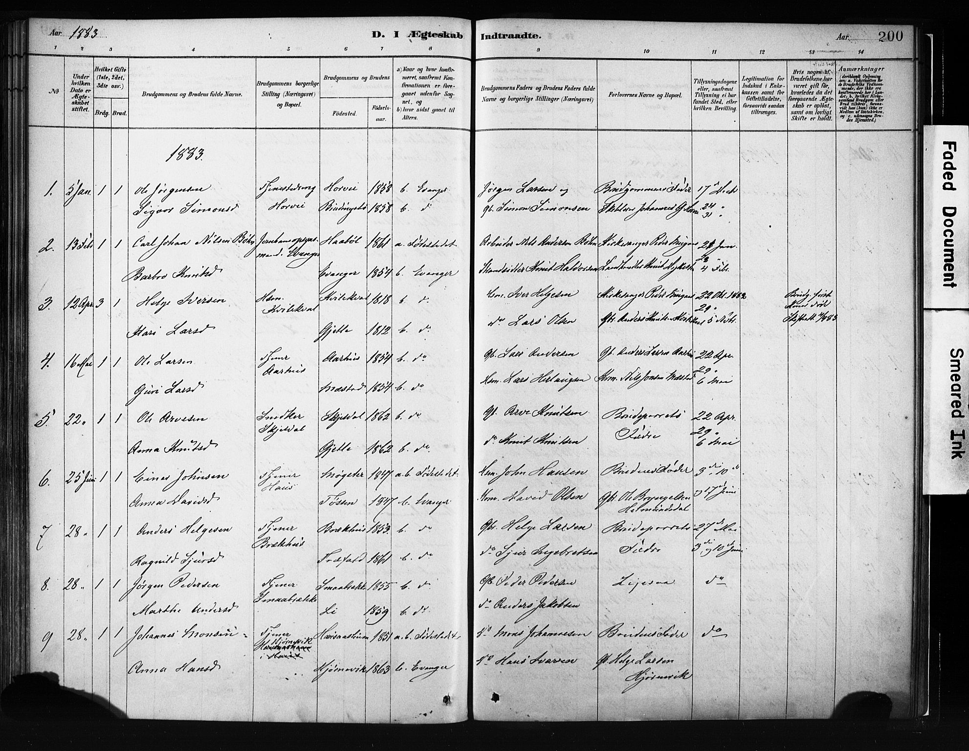 Evanger sokneprestembete, AV/SAB-A-99924: Parish register (official) no. A 1, 1877-1899, p. 200