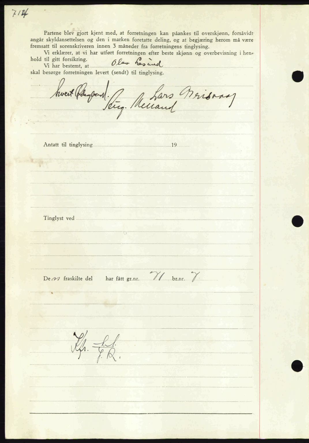 Nordmøre sorenskriveri, AV/SAT-A-4132/1/2/2Ca: Mortgage book no. A92, 1942-1942, Diary no: : 1306/1942