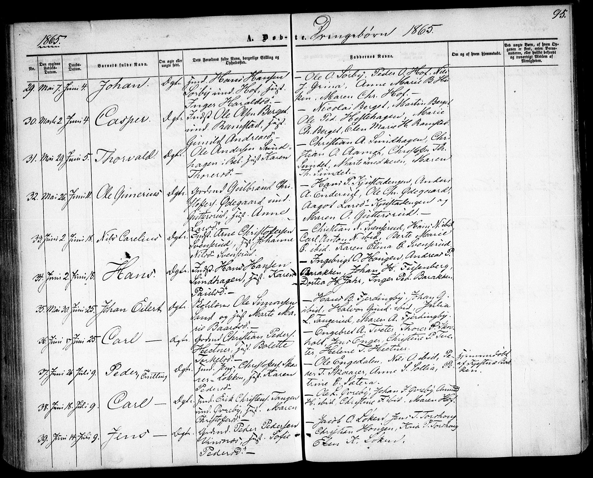 Fet prestekontor Kirkebøker, SAO/A-10370a/F/Fa/L0011: Parish register (official) no. I 11, 1857-1866, p. 95