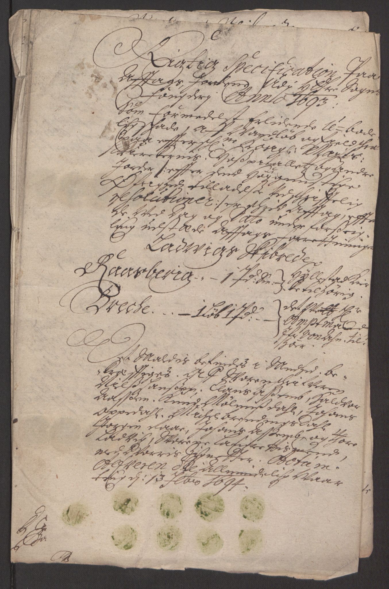 Rentekammeret inntil 1814, Reviderte regnskaper, Fogderegnskap, AV/RA-EA-4092/R52/L3307: Fogderegnskap Sogn, 1693-1694, p. 257