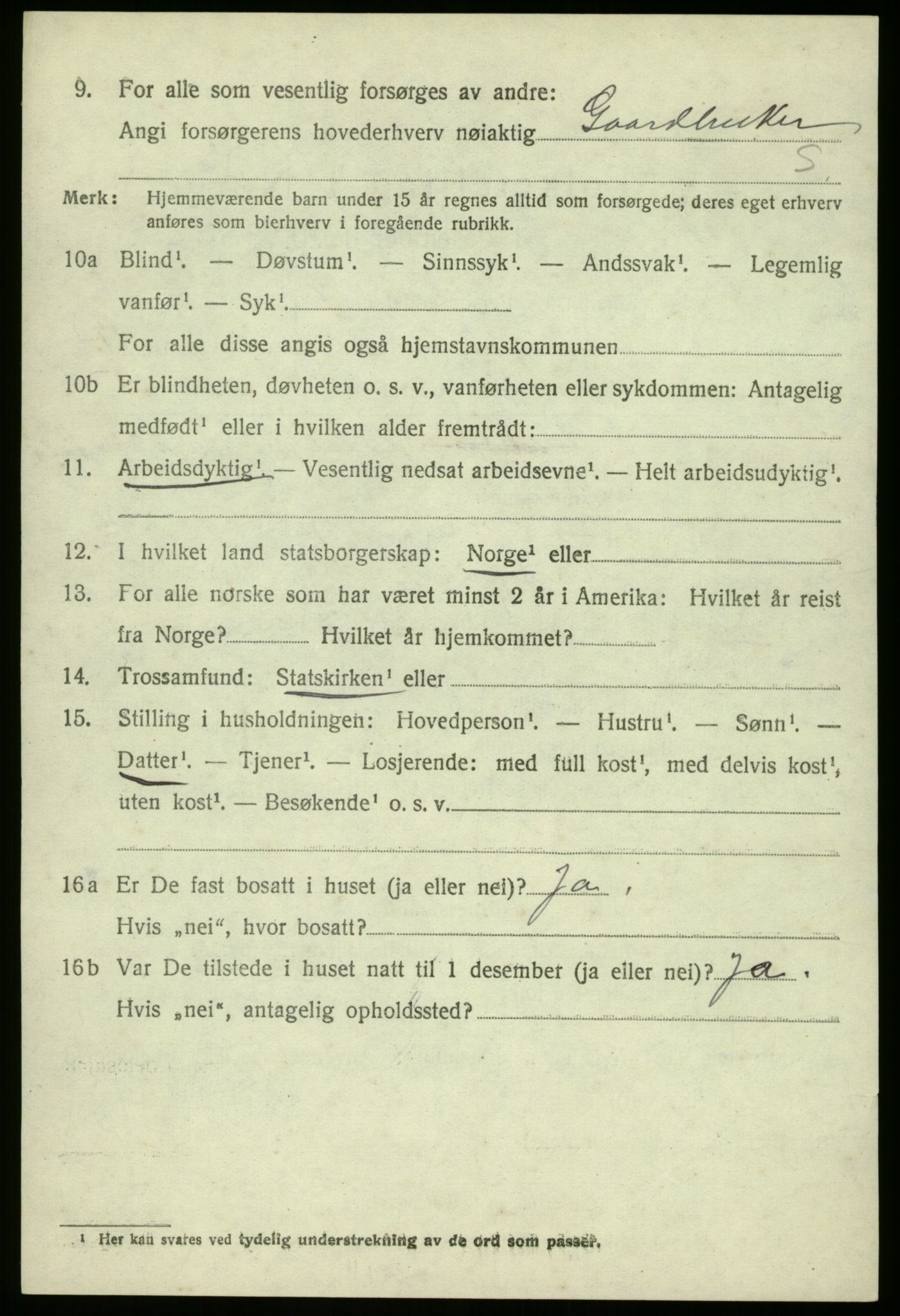 SAB, 1920 census for Manger, 1920, p. 9703