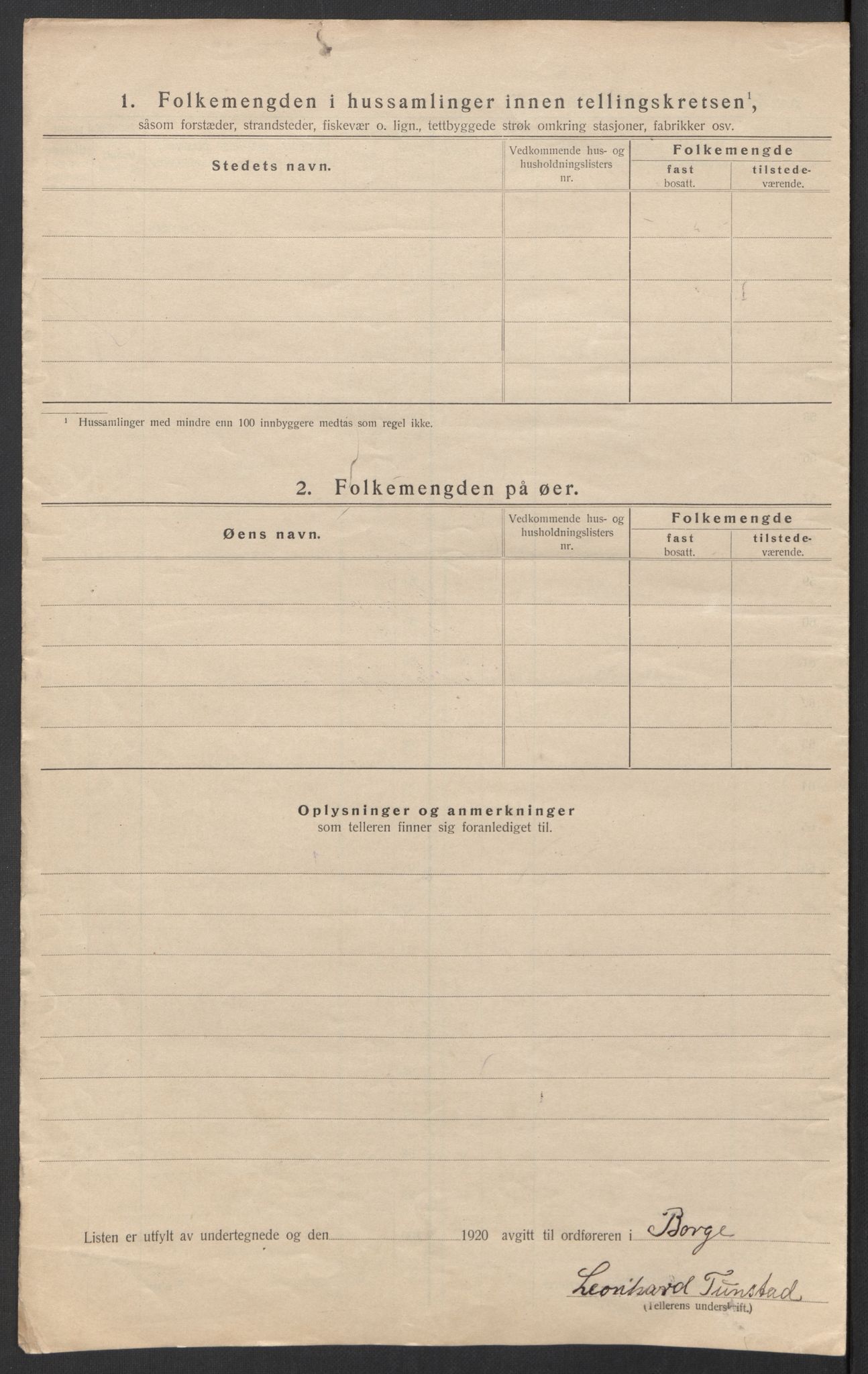 SAT, 1920 census for Borge, 1920, p. 48