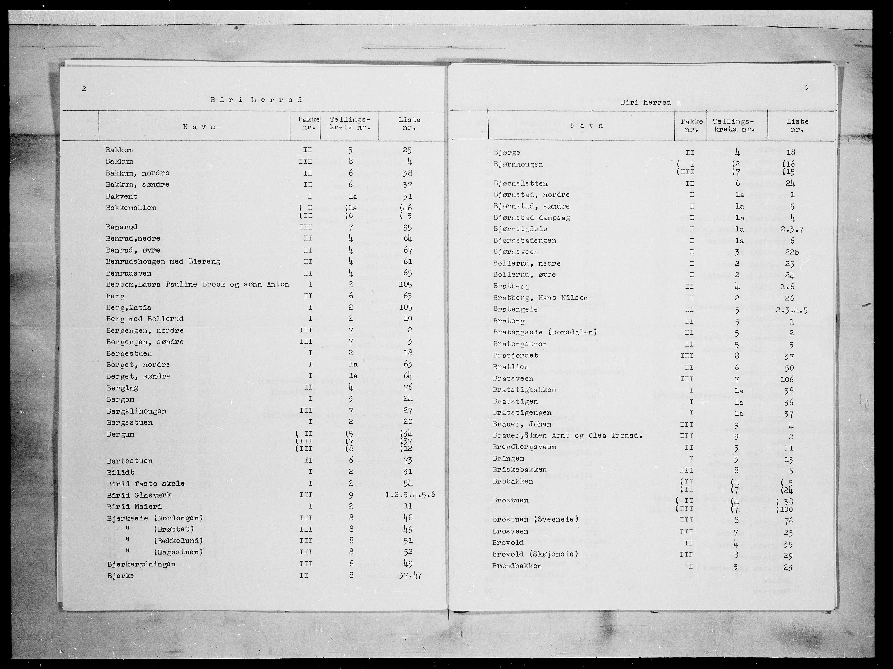 SAH, 1875 census for 0525P Biri, 1875, p. 2