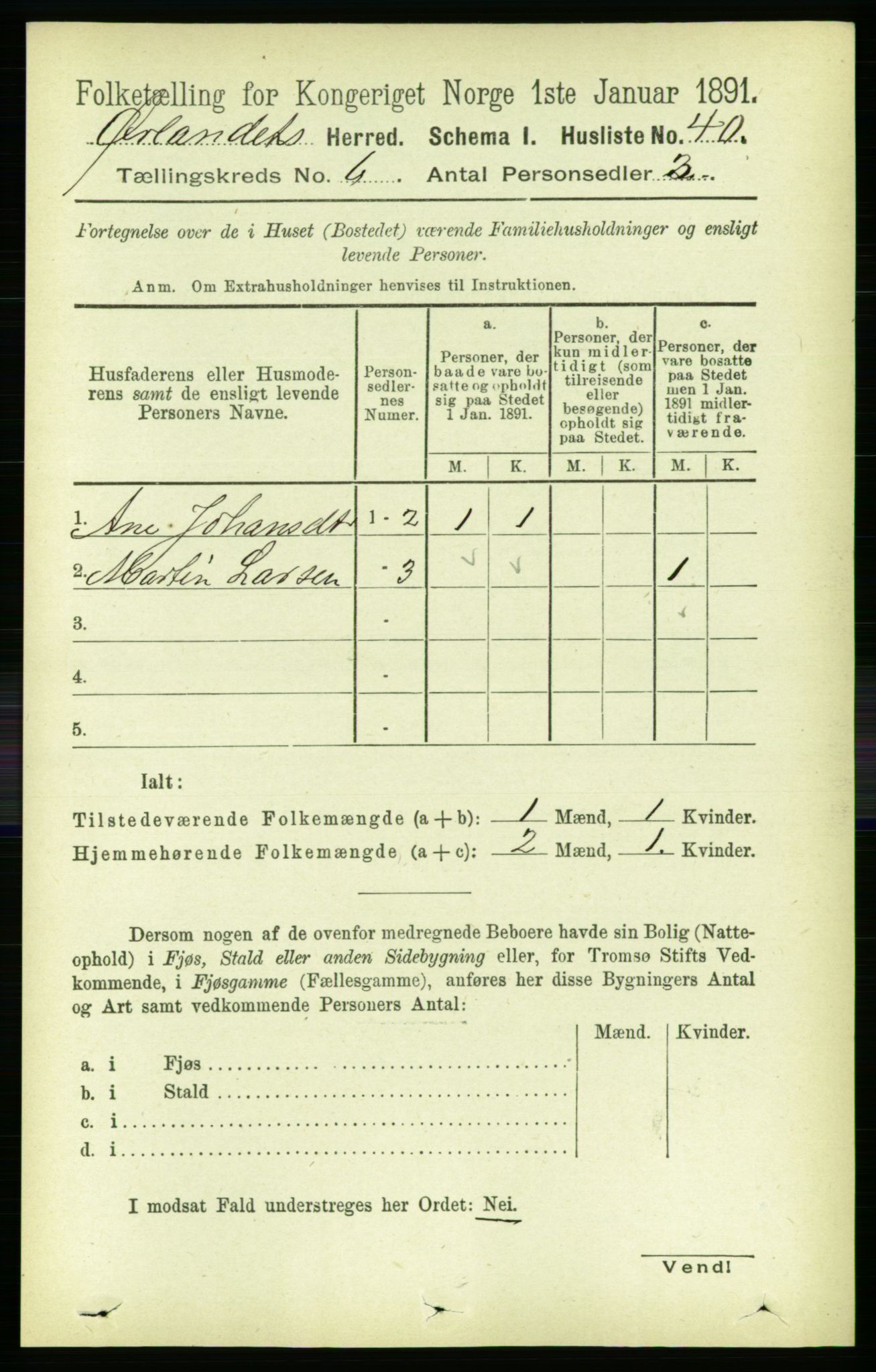RA, 1891 census for 1621 Ørland, 1891, p. 1796