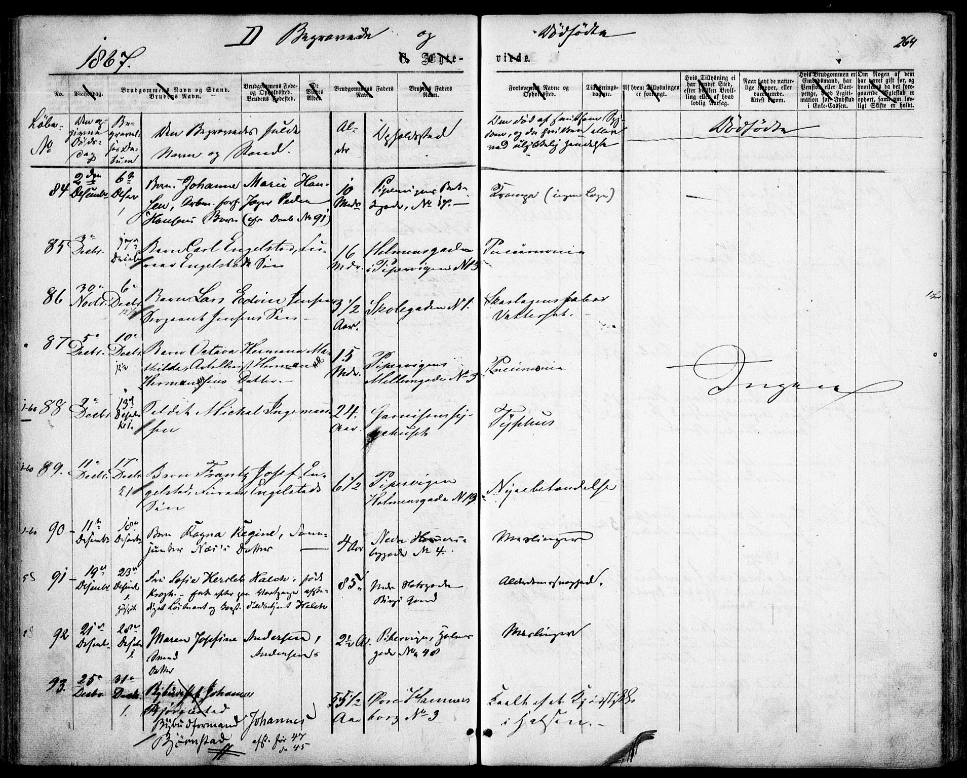 Garnisonsmenigheten Kirkebøker, SAO/A-10846/F/Fa/L0010: Parish register (official) no. 10, 1859-1869, p. 264