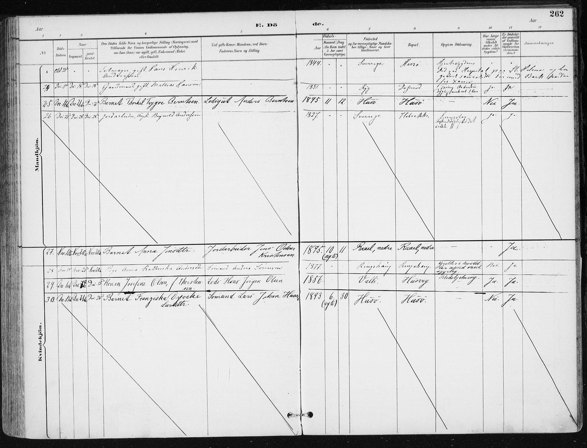 Sem kirkebøker, AV/SAKO-A-5/F/Fb/L0005: Parish register (official) no. II 5, 1892-1904, p. 262