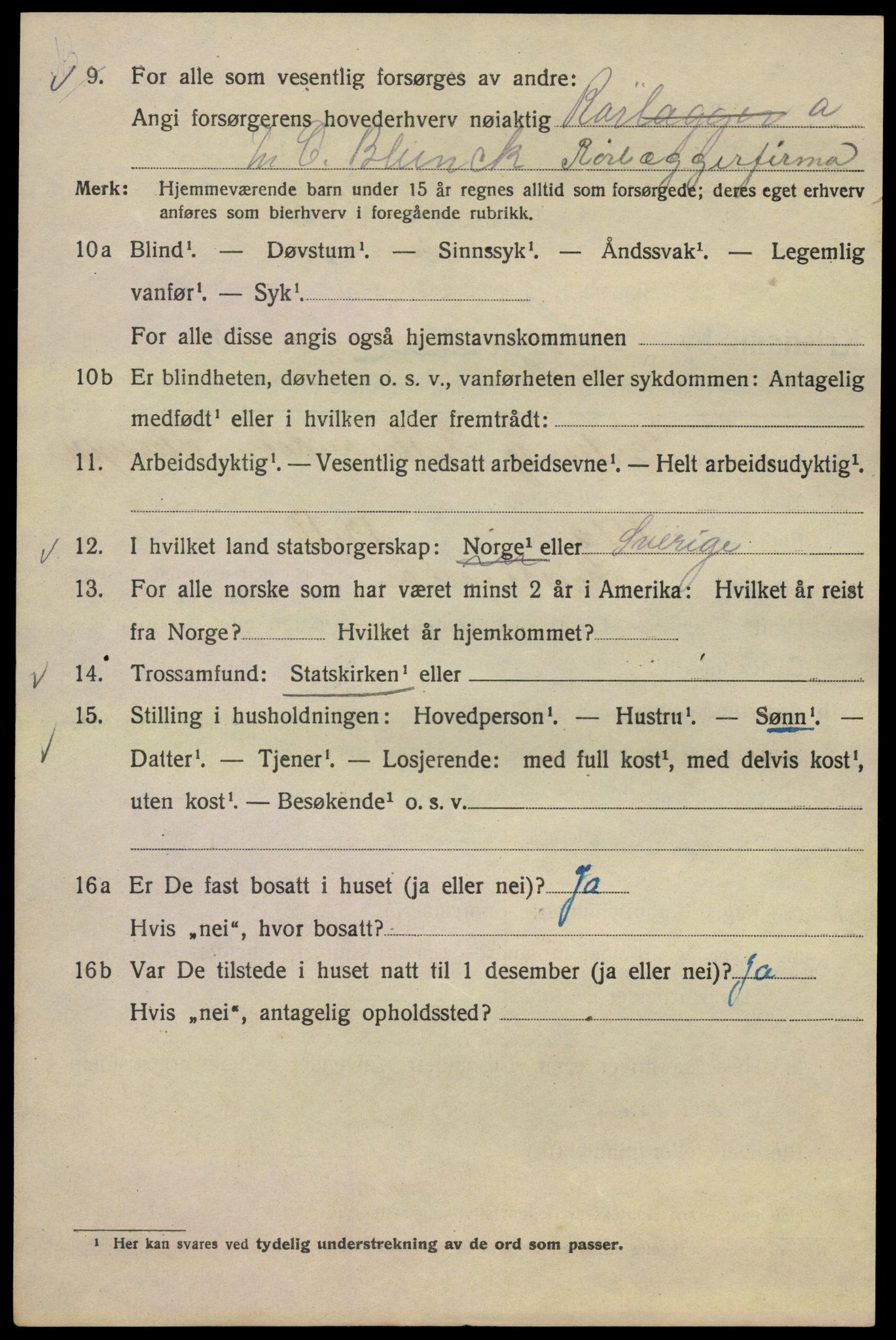 SAO, 1920 census for Kristiania, 1920, p. 476910