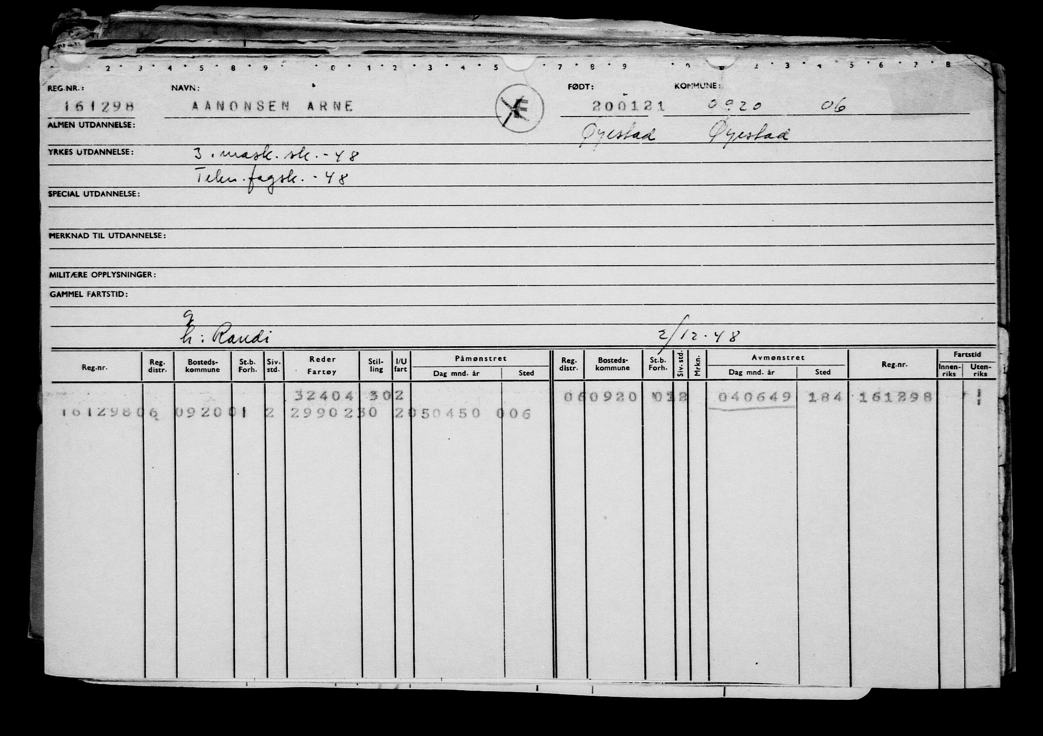 Direktoratet for sjømenn, AV/RA-S-3545/G/Gb/L0189: Hovedkort, 1921, p. 453