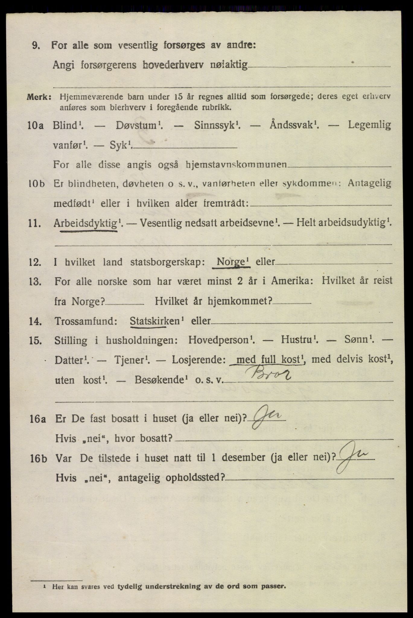 SAK, 1920 census for Herefoss, 1920, p. 783