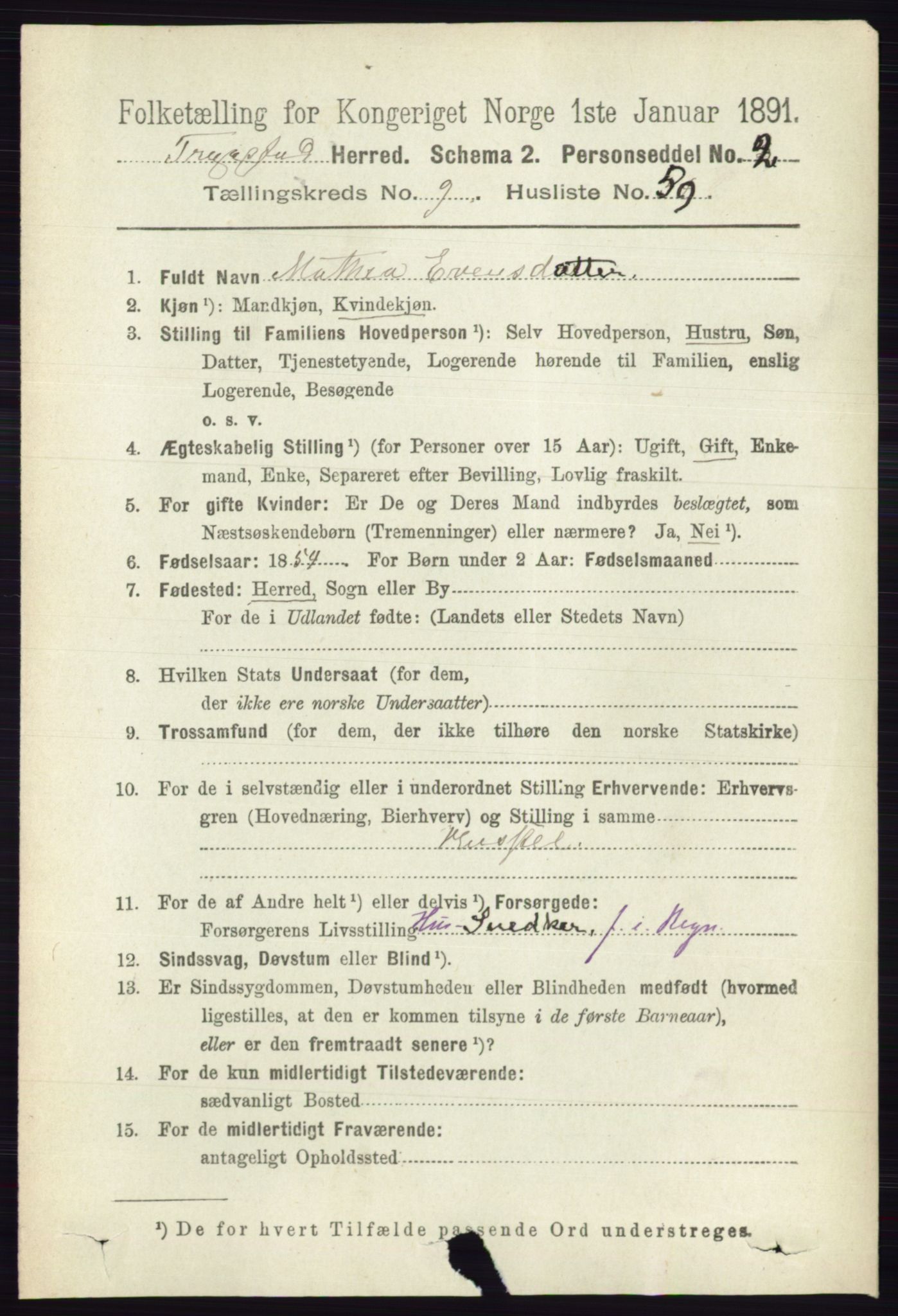 RA, 1891 Census for 0122 Trøgstad, 1891, p. 4223