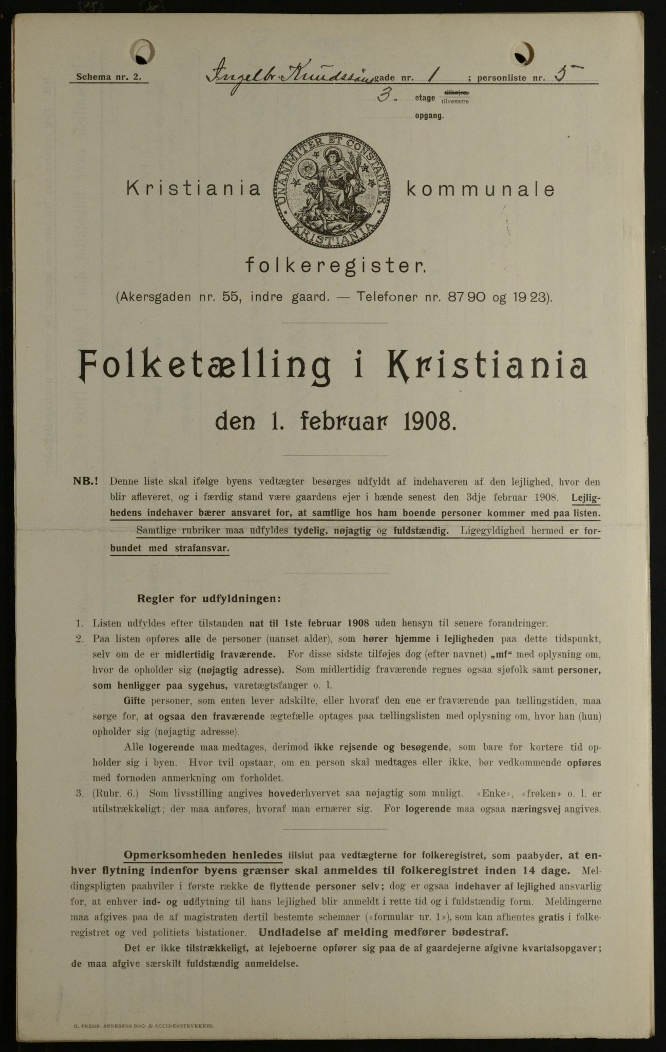 OBA, Municipal Census 1908 for Kristiania, 1908, p. 39343