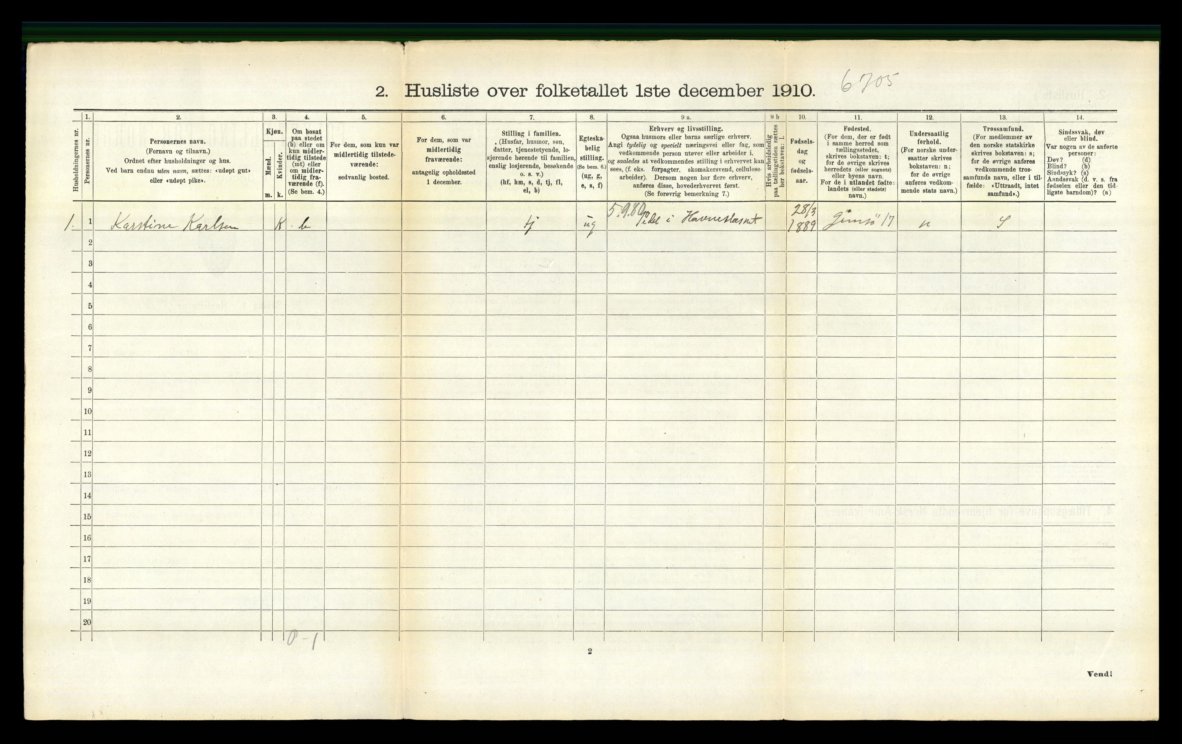 RA, 1910 census for Vågan, 1910, p. 442