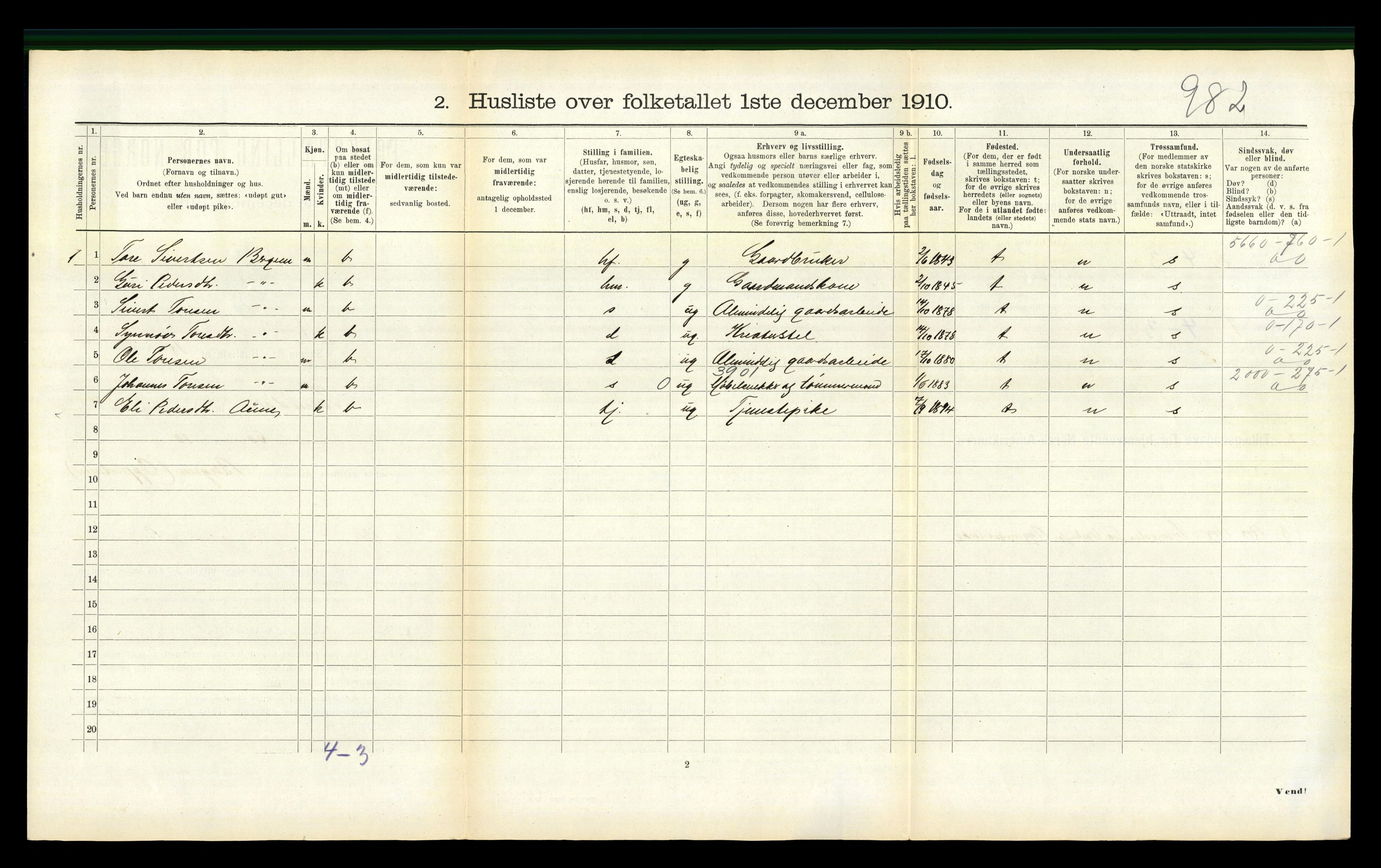 RA, 1910 census for Surnadal, 1910, p. 328