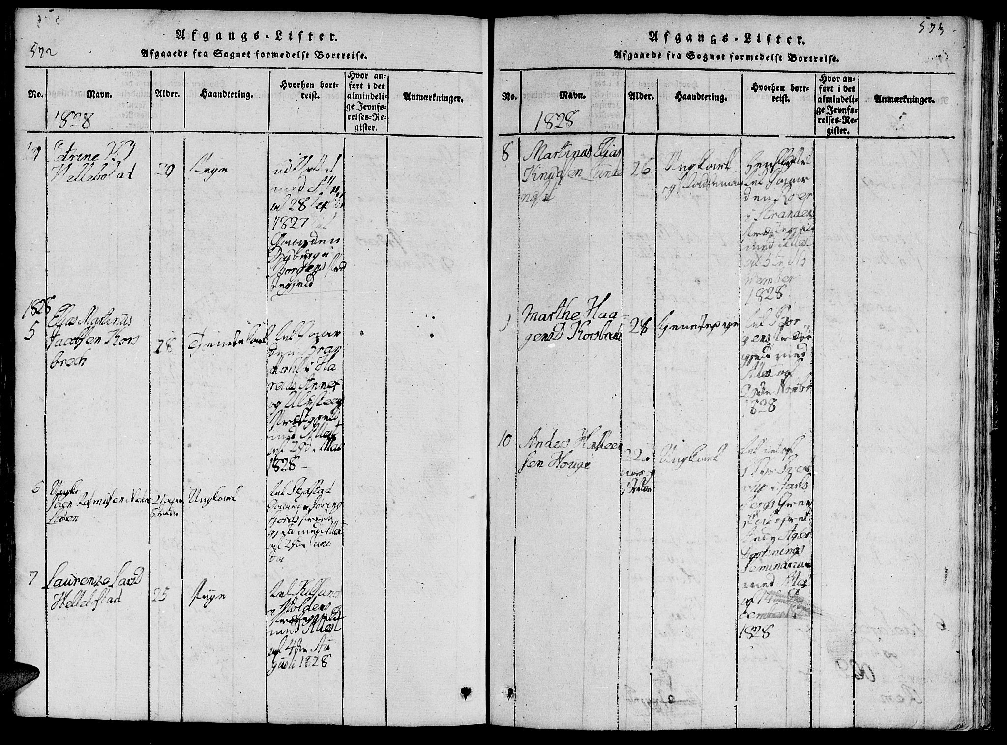 Ministerialprotokoller, klokkerbøker og fødselsregistre - Møre og Romsdal, SAT/A-1454/519/L0260: Parish register (copy) no. 519C01, 1817-1829, p. 572-573