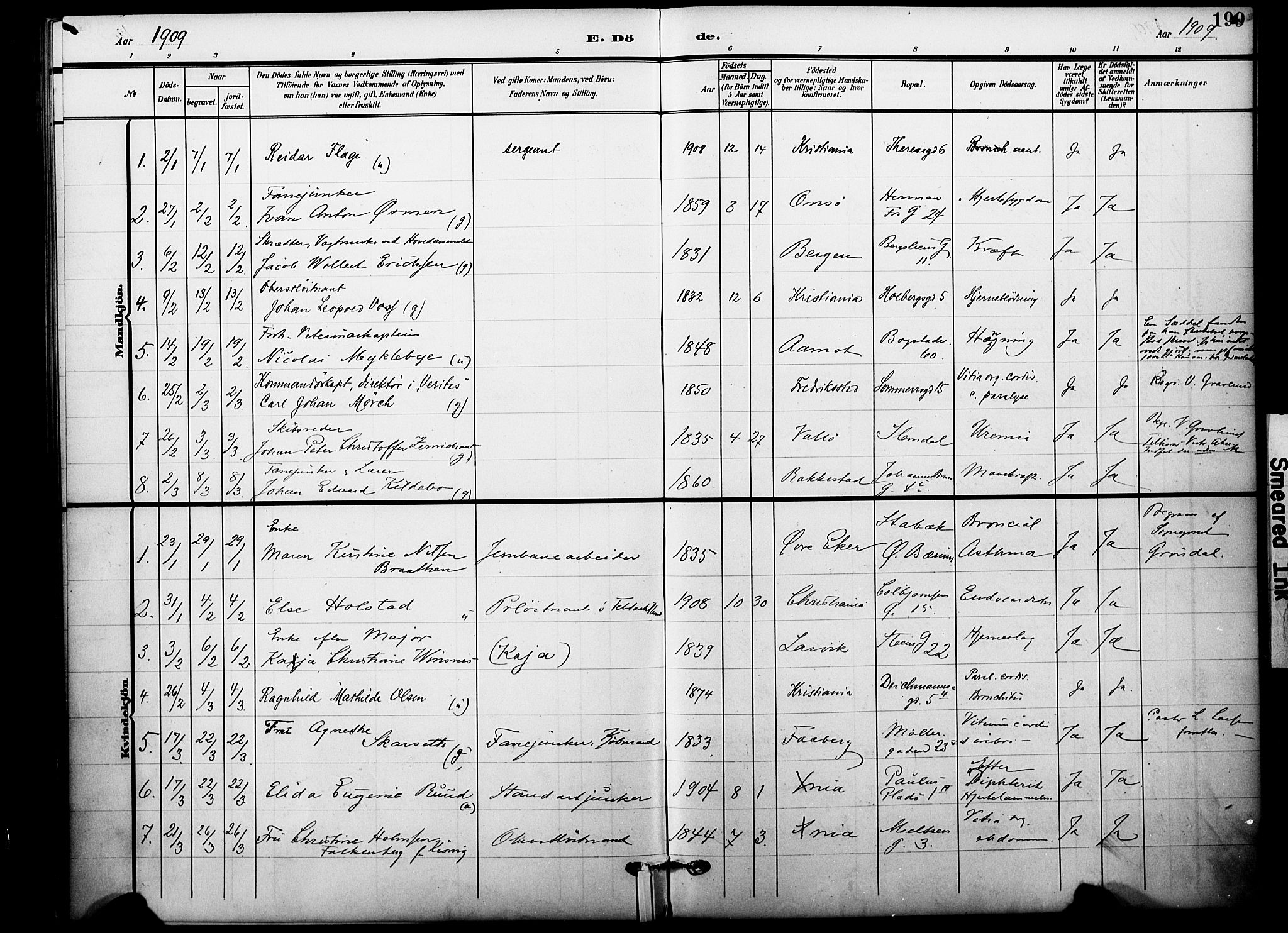 Garnisonsmenigheten Kirkebøker, AV/SAO-A-10846/F/Fa/L0014: Parish register (official) no. 14, 1905-1914, p. 199