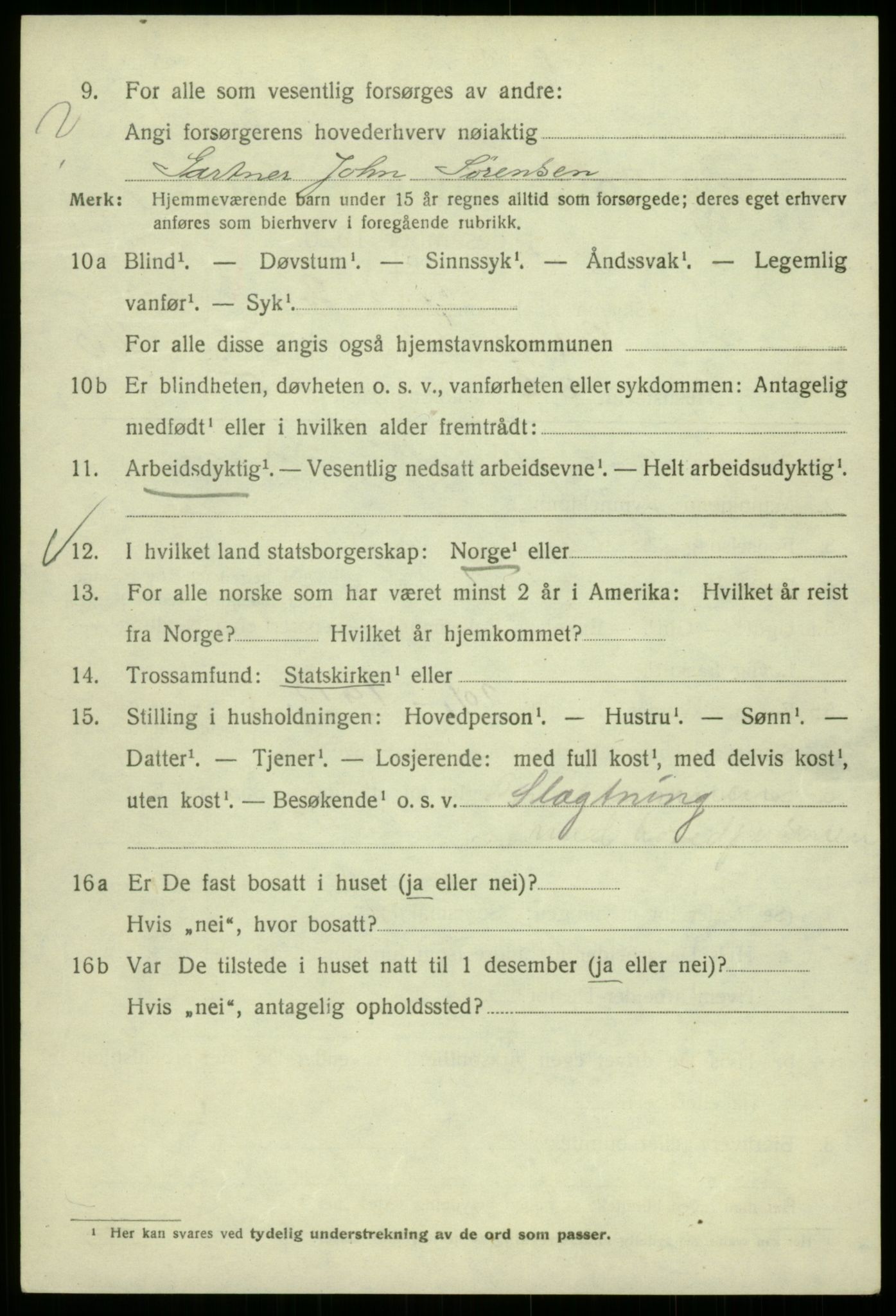 SAB, 1920 census for Bergen, 1920, p. 90013