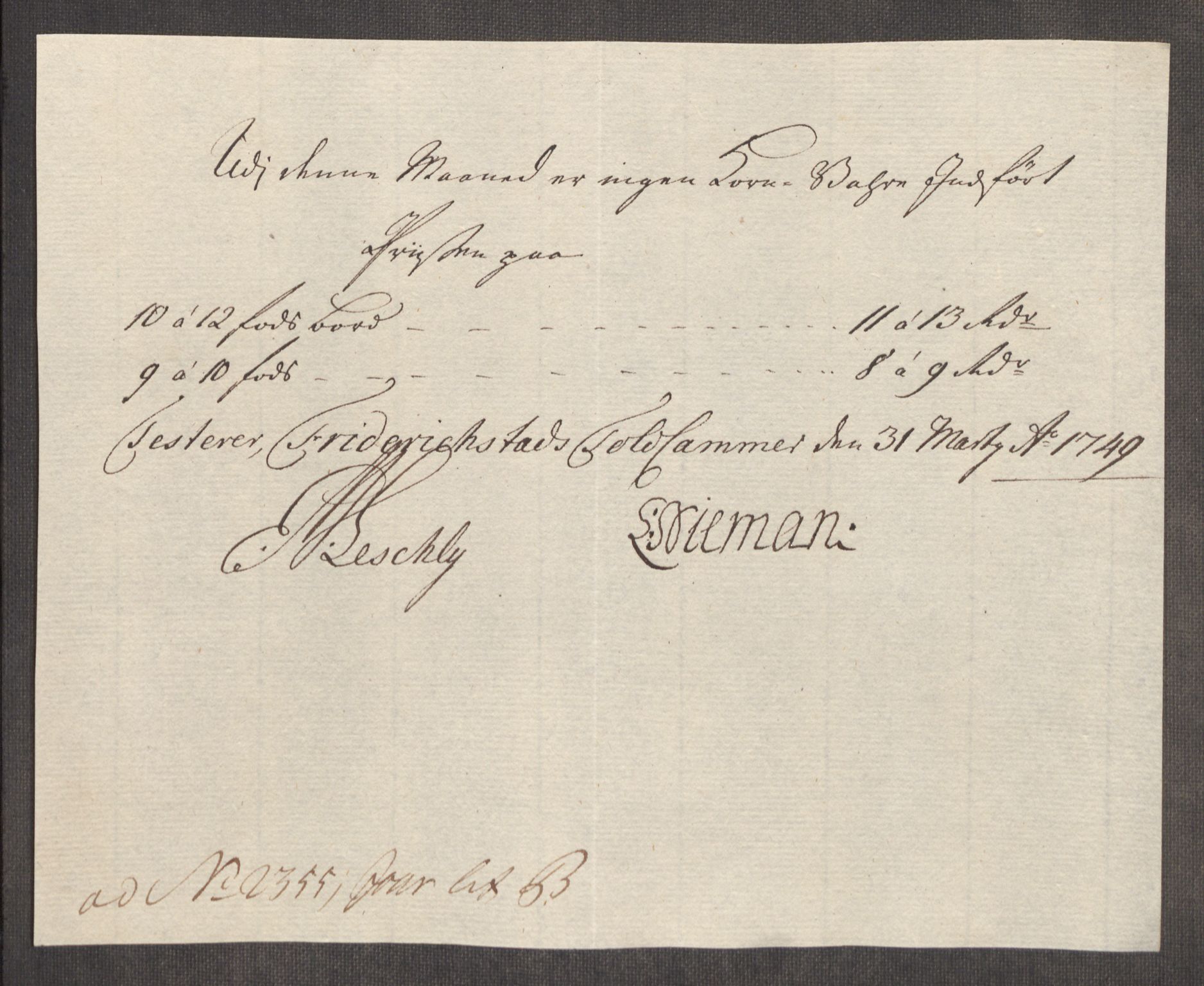Rentekammeret inntil 1814, Realistisk ordnet avdeling, AV/RA-EA-4070/Oe/L0004: [Ø1]: Priskuranter, 1749-1752, p. 15