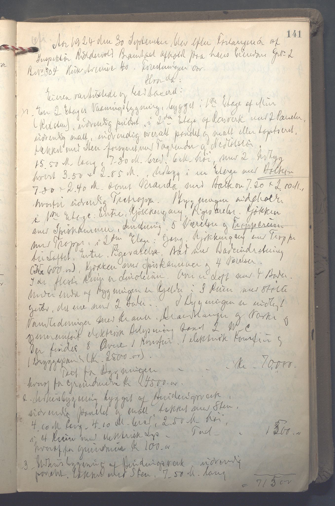 Lensmennene i Aker, OBA/A-10133/F/Fb/L0002: Branntakstprotokoll, 1922-1929, p. 141