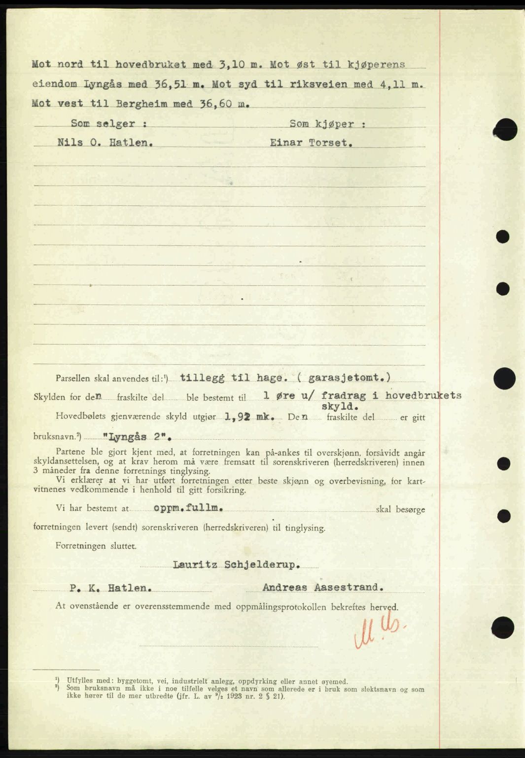 Nordre Sunnmøre sorenskriveri, AV/SAT-A-0006/1/2/2C/2Ca: Mortgage book no. A25, 1947-1947, Diary no: : 1900/1947