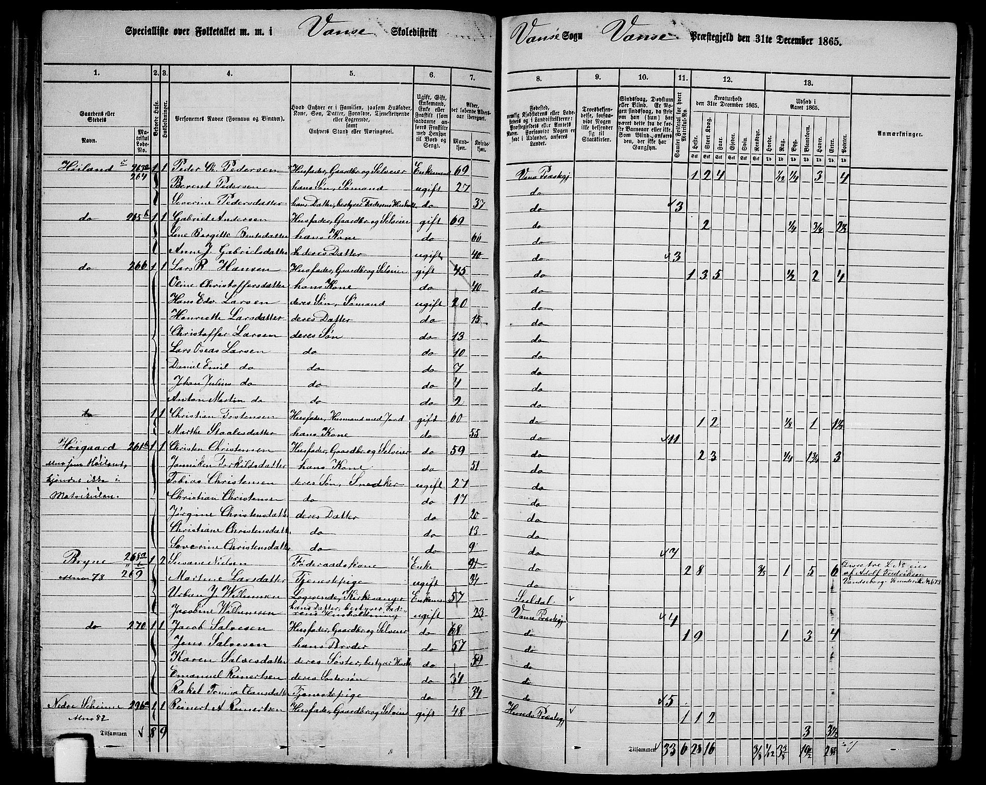 RA, 1865 census for Vanse/Vanse og Farsund, 1865, p. 79