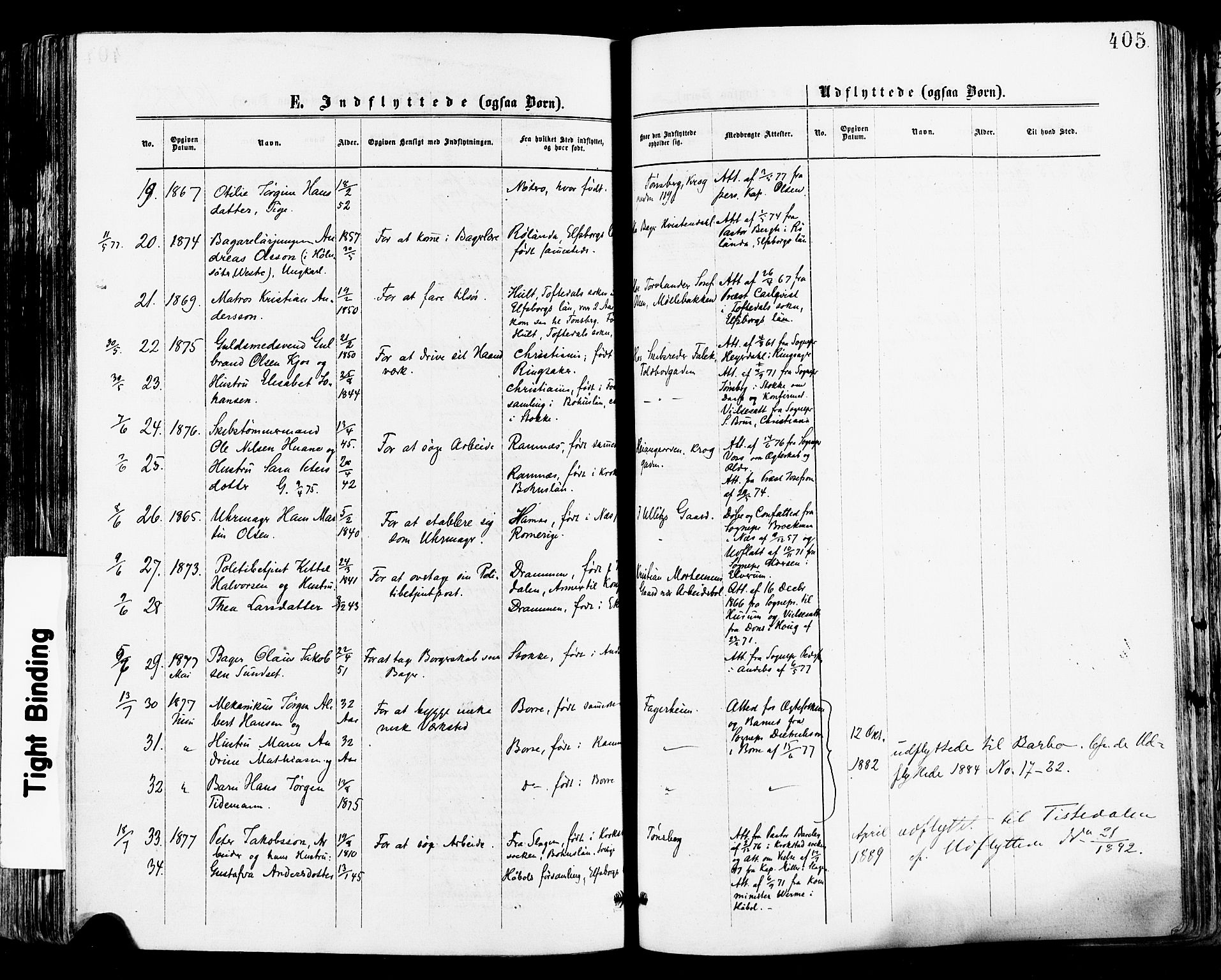 Tønsberg kirkebøker, AV/SAKO-A-330/F/Fa/L0010: Parish register (official) no. I 10, 1874-1880, p. 405