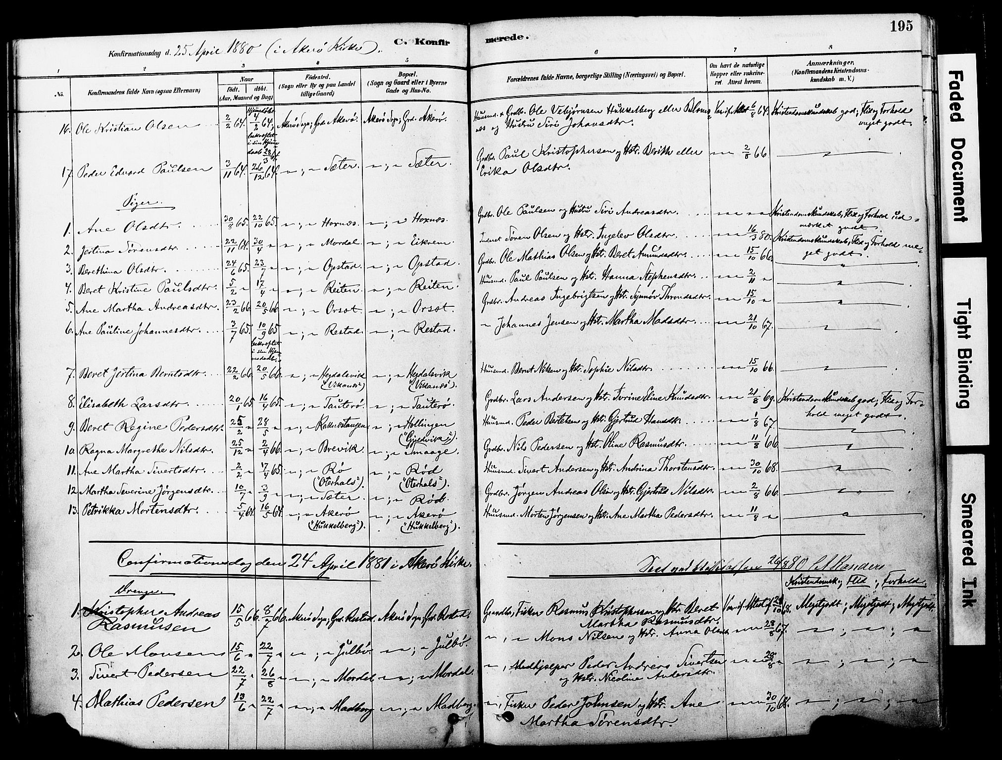 Ministerialprotokoller, klokkerbøker og fødselsregistre - Møre og Romsdal, SAT/A-1454/560/L0721: Parish register (official) no. 560A05, 1878-1917, p. 195