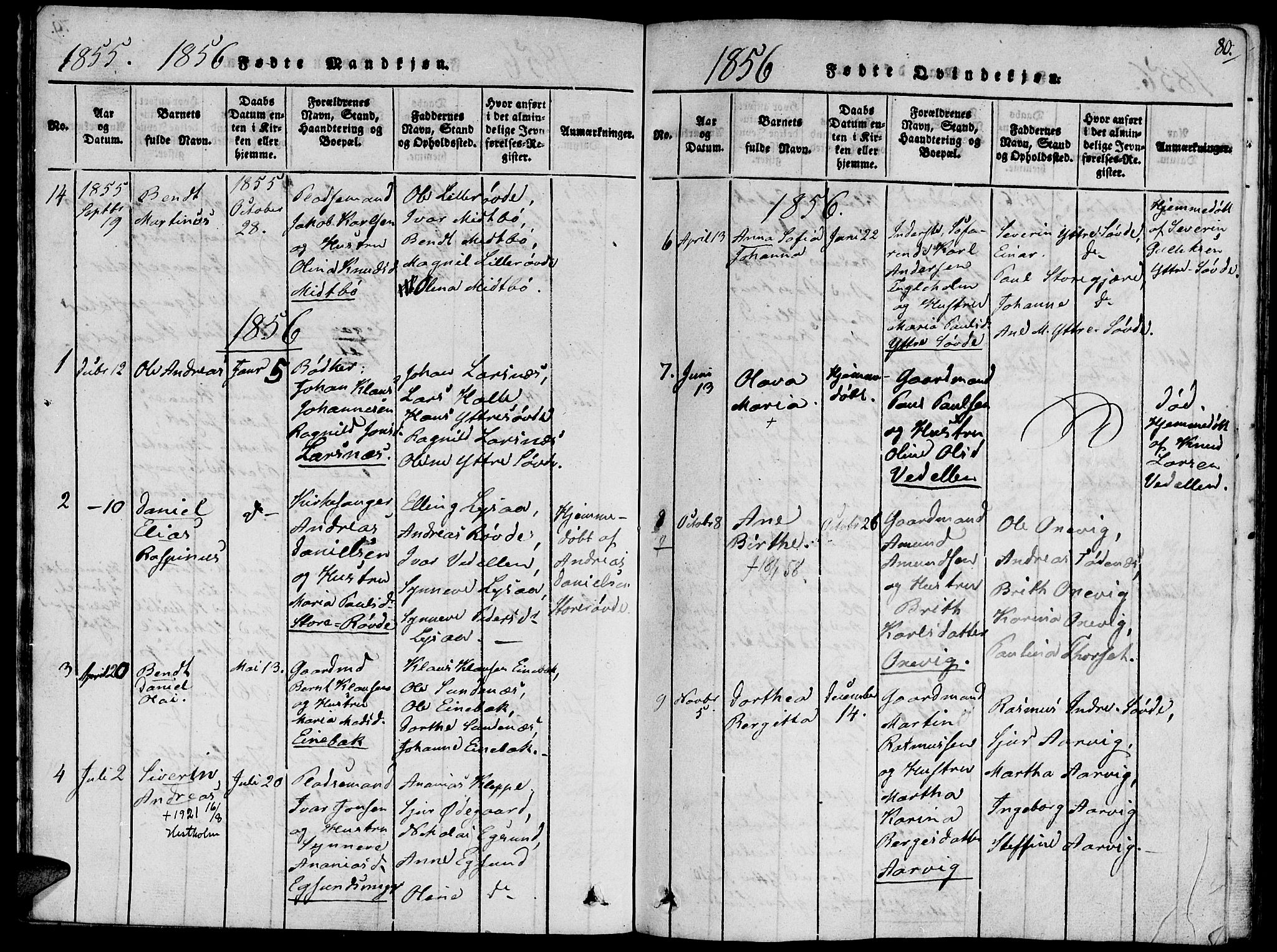 Ministerialprotokoller, klokkerbøker og fødselsregistre - Møre og Romsdal, SAT/A-1454/504/L0054: Parish register (official) no. 504A01, 1816-1861, p. 80