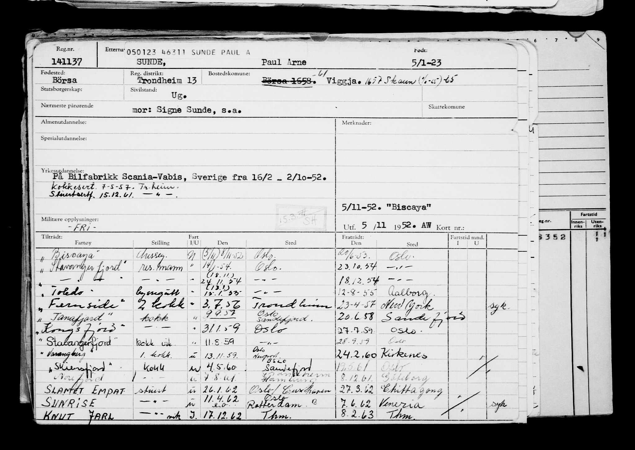 Direktoratet for sjømenn, AV/RA-S-3545/G/Gb/L0214: Hovedkort, 1923, p. 148