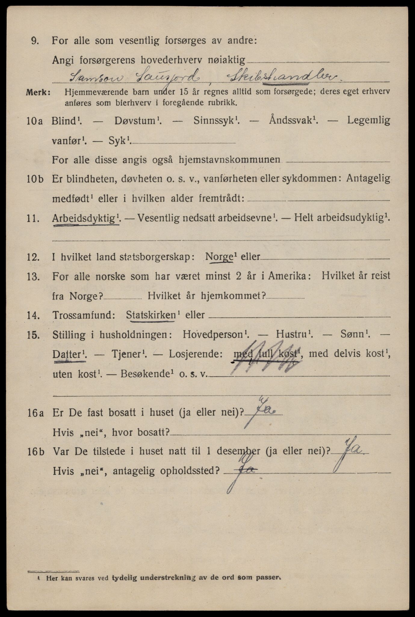 SAST, 1920 census for Haugesund, 1920, p. 14370