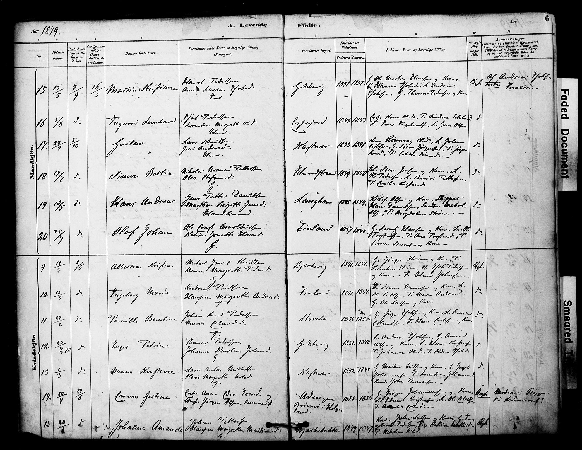 Tranøy sokneprestkontor, SATØ/S-1313/I/Ia/Iaa/L0011kirke: Parish register (official) no. 11, 1878-1904, p. 6