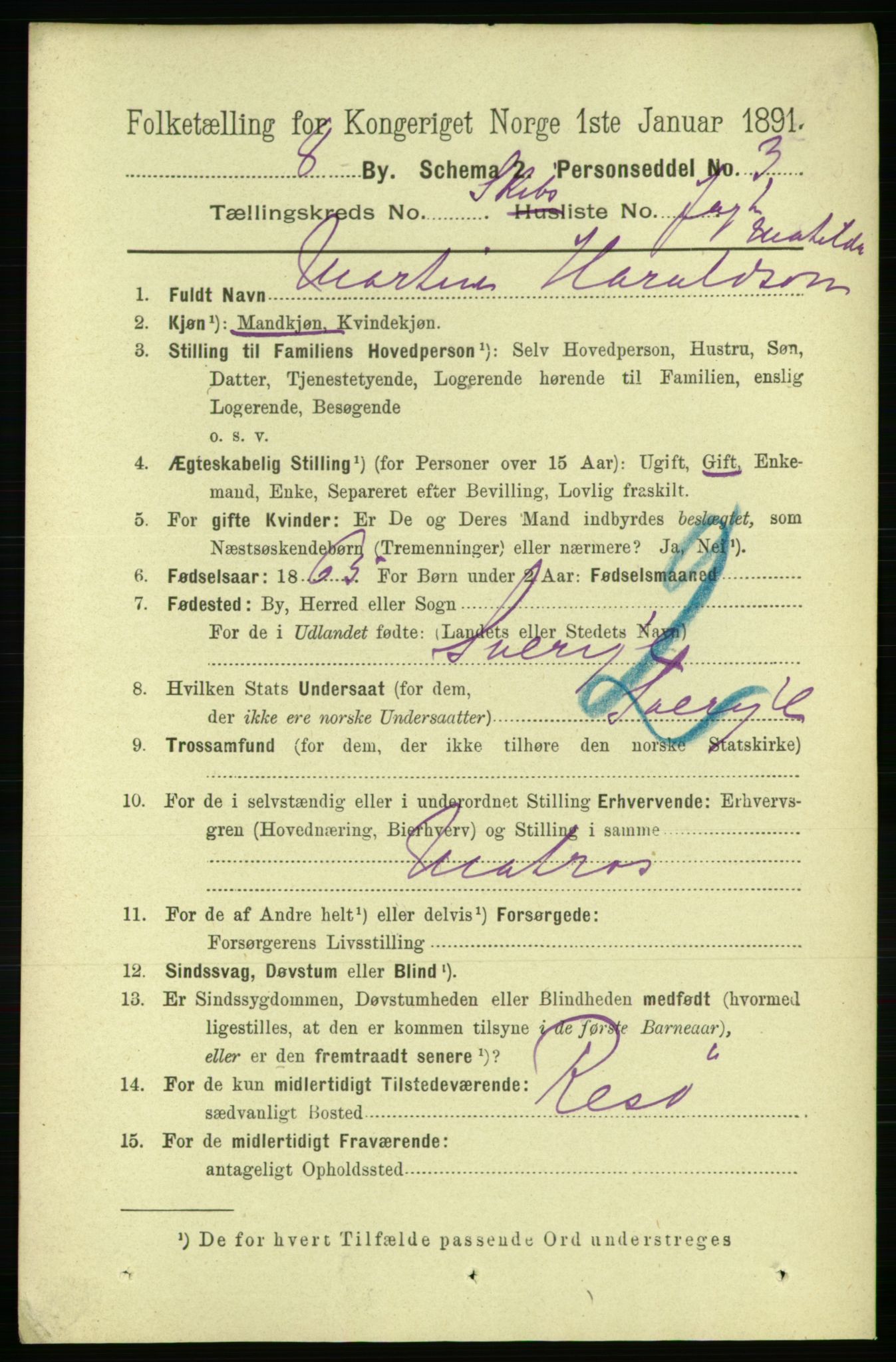 RA, 1891 census for 0203 Drøbak, 1891, p. 2920