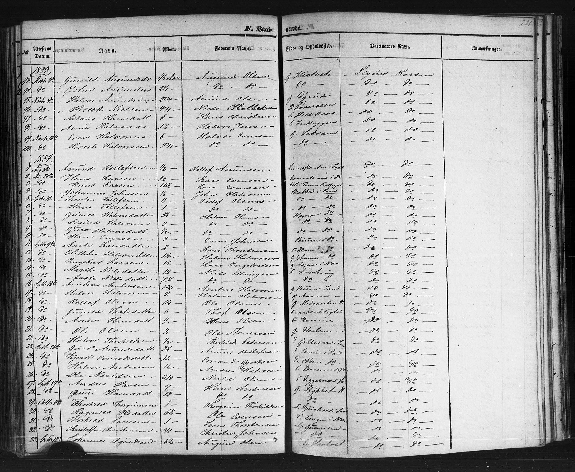 Sauherad kirkebøker, SAKO/A-298/F/Fb/L0001: Parish register (official) no. II 1, 1851-1877, p. 221