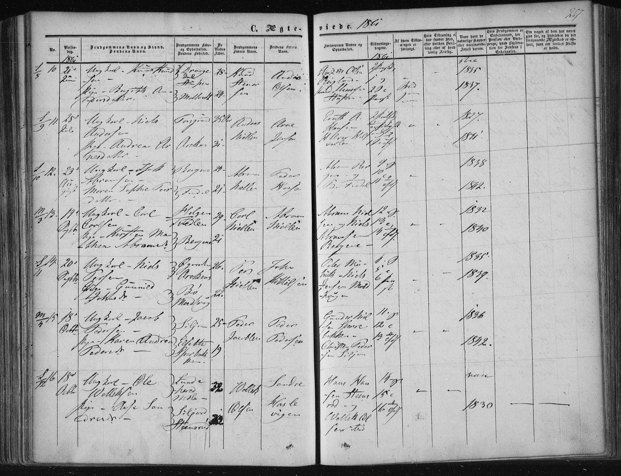 Solum kirkebøker, AV/SAKO-A-306/F/Fa/L0007: Parish register (official) no. I 7, 1856-1864, p. 267