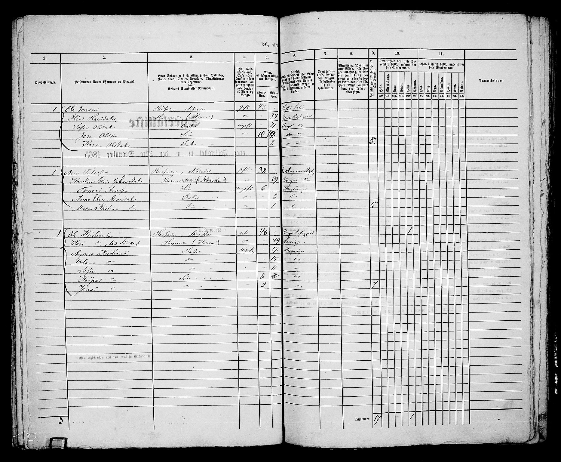 RA, 1865 census for Vinger/Kongsvinger, 1865, p. 128