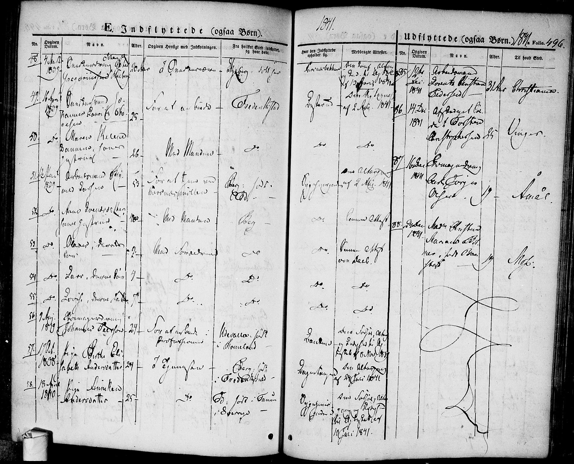 Halden prestekontor Kirkebøker, AV/SAO-A-10909/F/Fa/L0005: Parish register (official) no. I 5, 1834-1845, p. 496