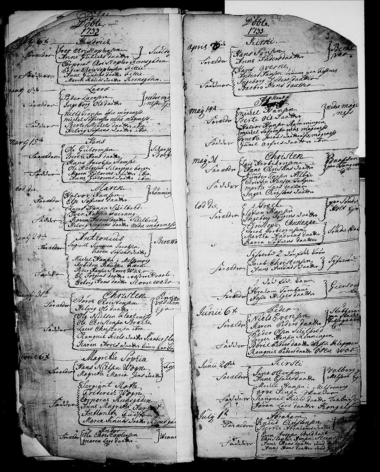 Stokke kirkebøker, AV/SAKO-A-320/F/Fa/L0002: Parish register (official) no. I 2, 1732-1770, p. 3