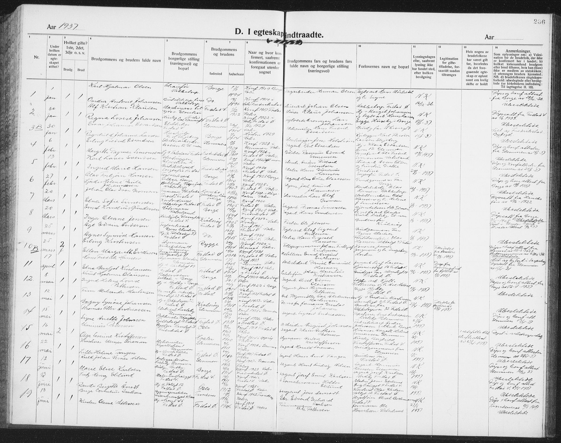 Østre Fredrikstad prestekontor Kirkebøker, SAO/A-10907/G/Ga/L0003: Parish register (copy) no. 3, 1920-1940, p. 236