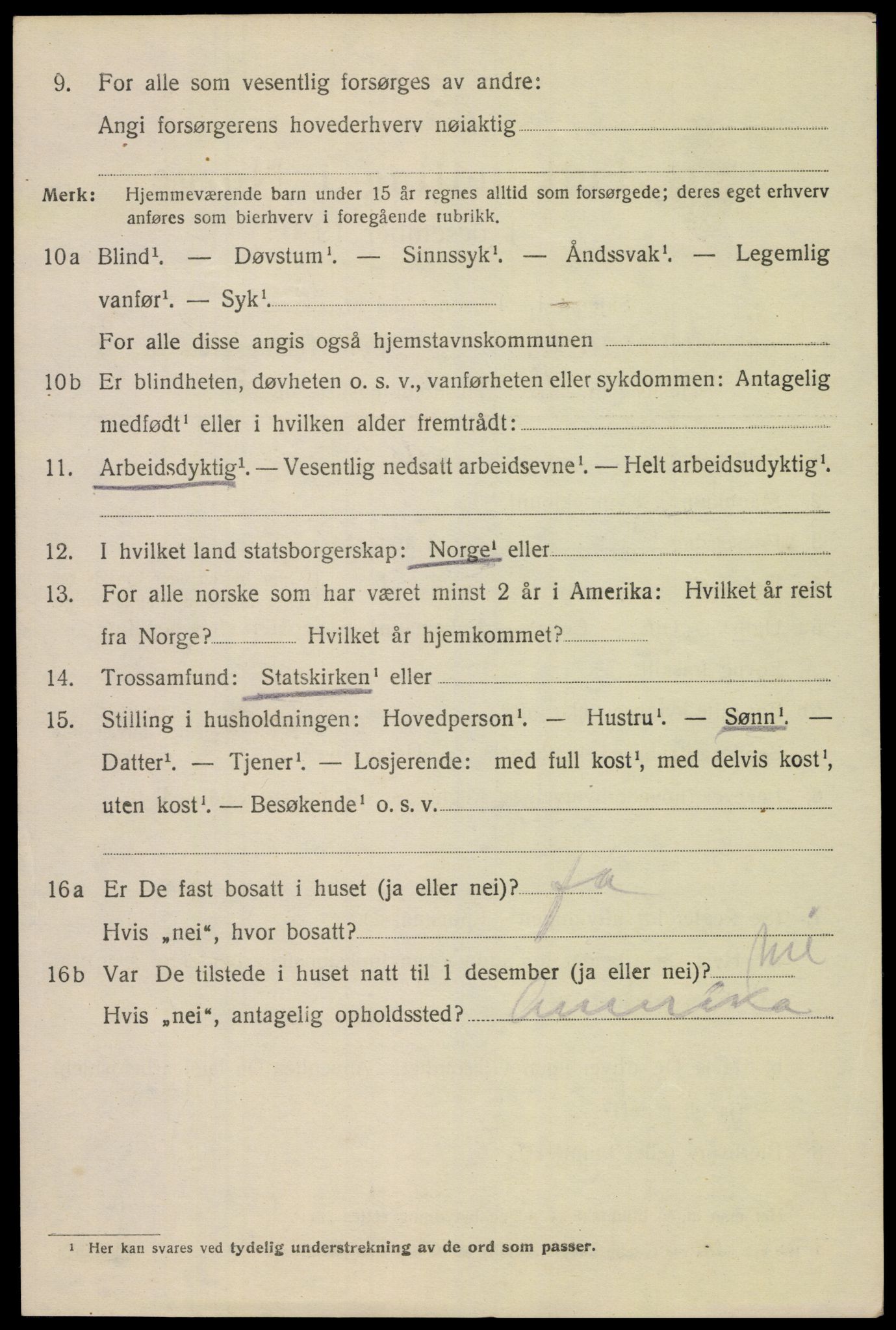 SAK, 1920 census for Kristiansand, 1920, p. 44012