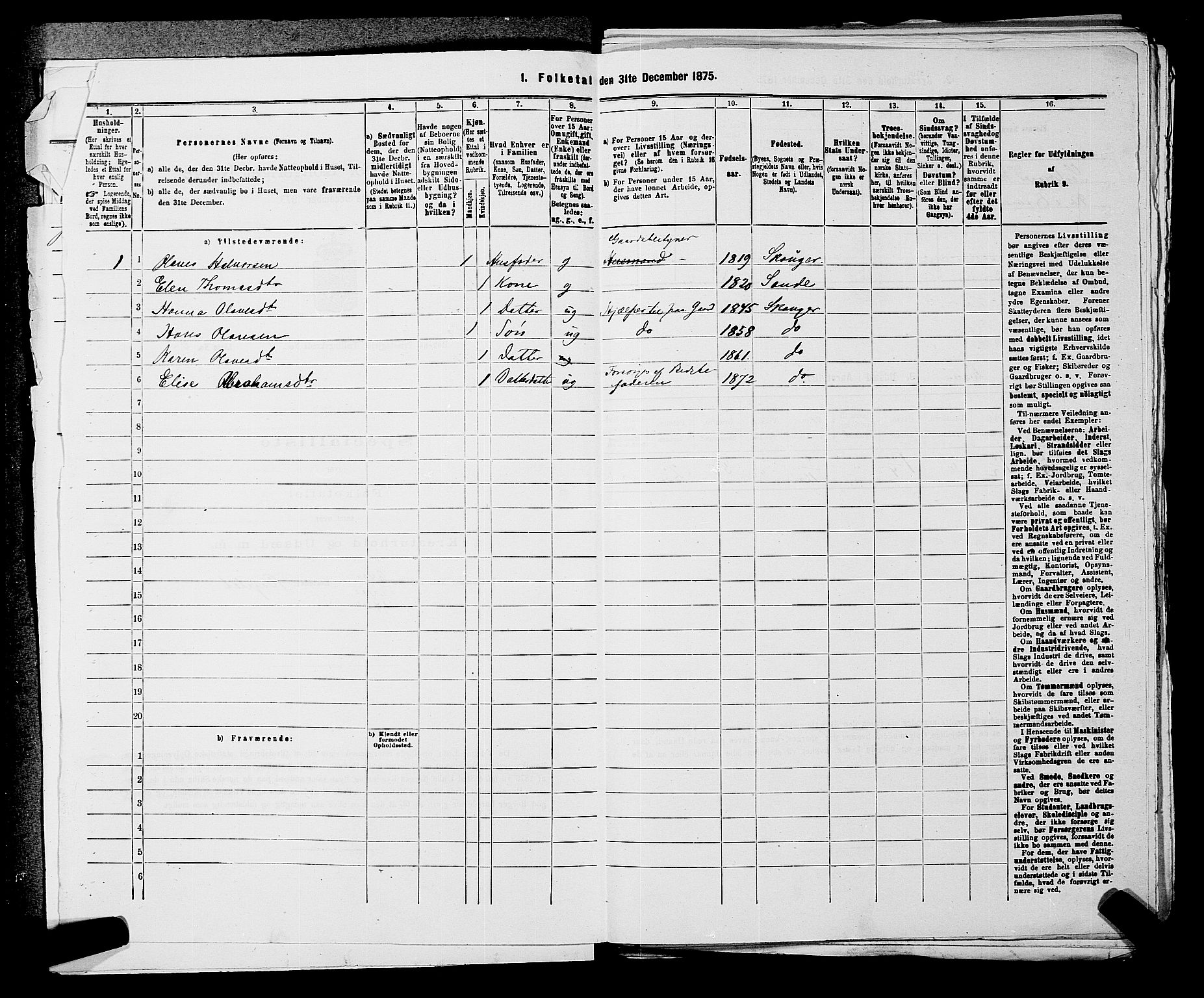 SAKO, 1875 census for 0627P Røyken, 1875, p. 68