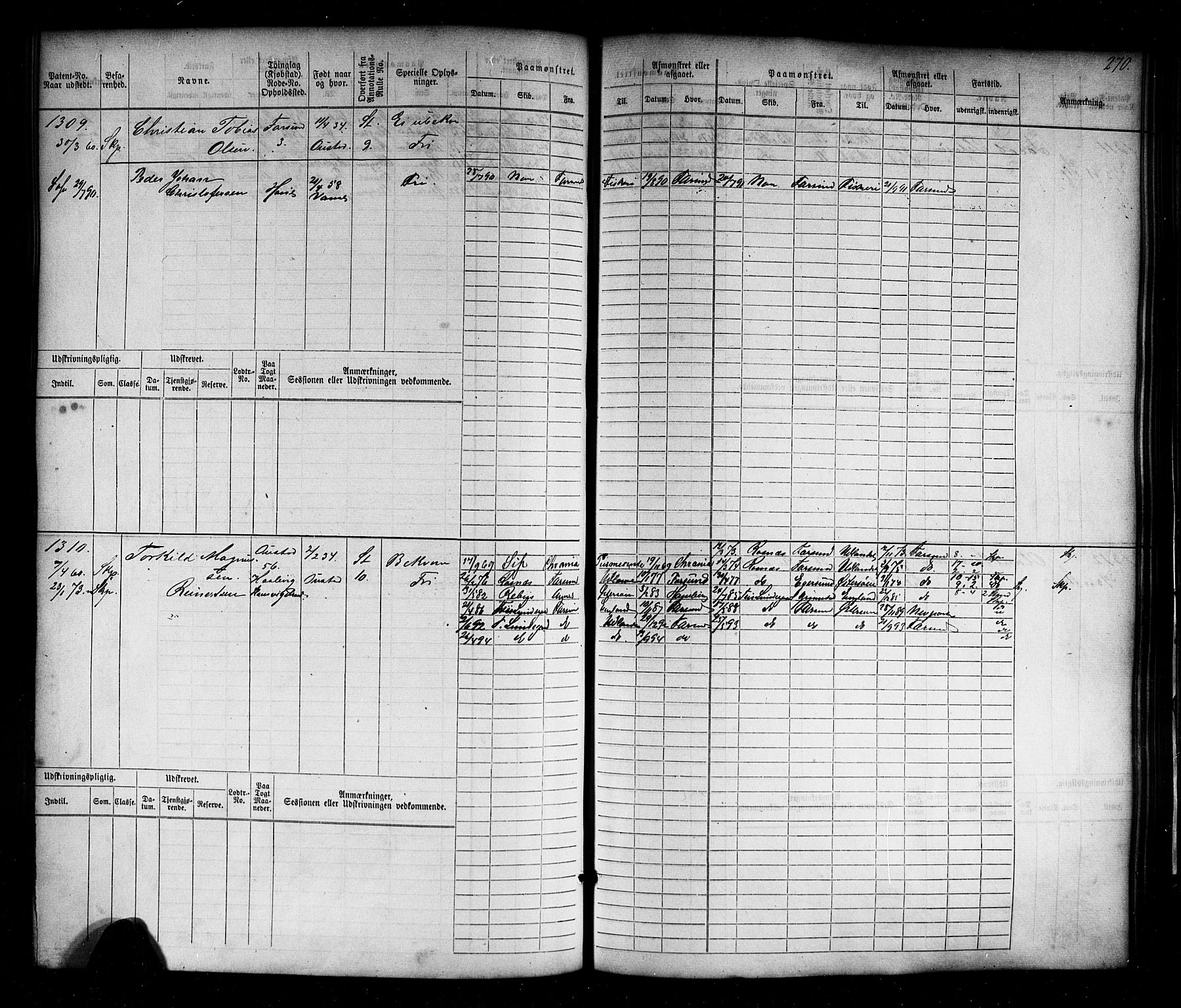 Farsund mønstringskrets, AV/SAK-2031-0017/F/Fb/L0016: Hovedrulle nr 771-1536, Z-8, 1868-1904, p. 284